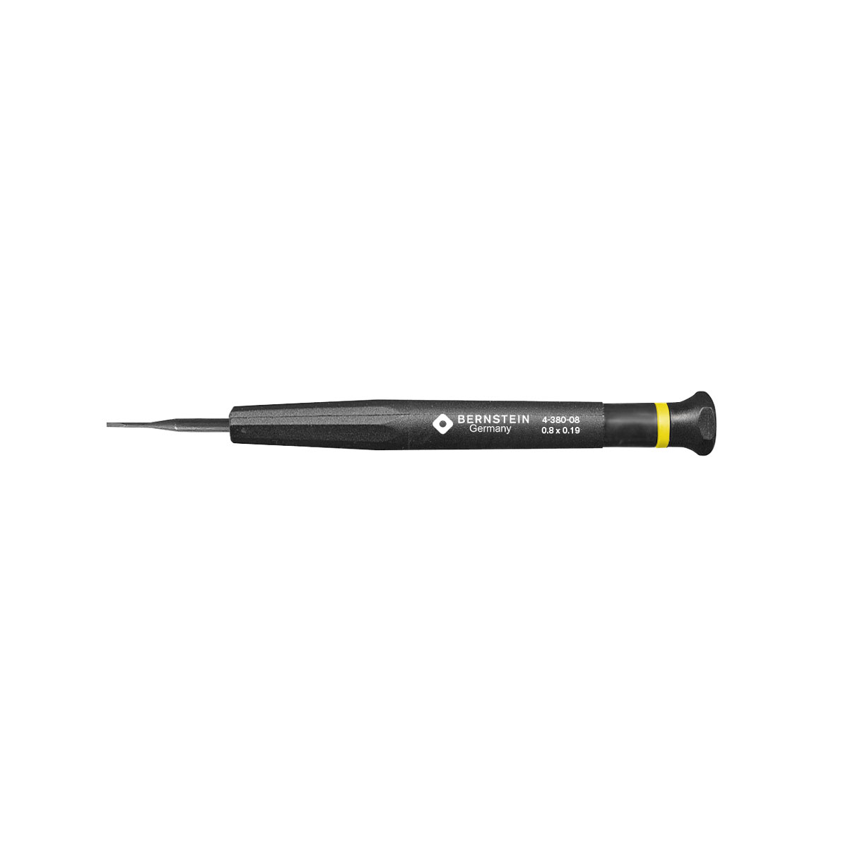 Micro Screwdriver Slotted, Blade Width 0.8 mm, Blade Length 17 mm - Bernstein 4-380-08