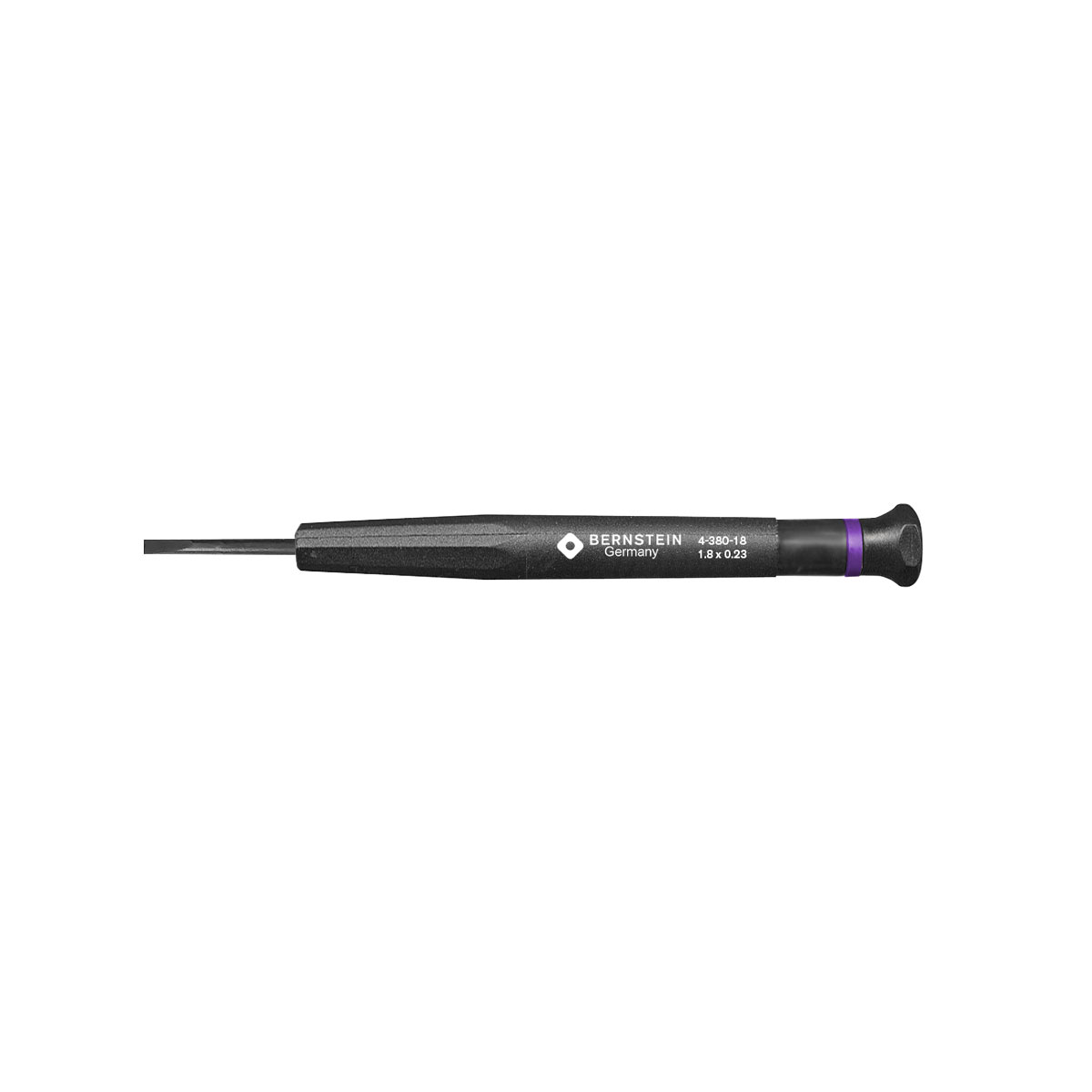 Micro Screwdriver Slotted, Blade Width 1.8 mm, Blade Length 17 mm - Bernstein 4-380-18