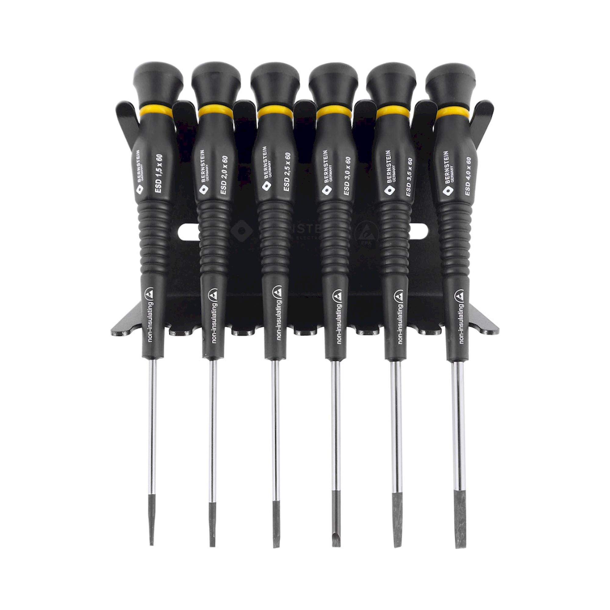Bernstein 4-610. ESD Schraubendreher Satz 6-tlg. mit ableitfähigem Wergzeughalter