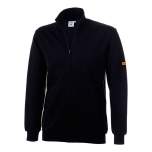 ESD Sweat-Jacke (Zip), Seitentaschen, bis Kinn, schwarz 300 gr/m2