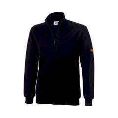 ESD Sweat-Jacke (Zip), Seitentaschen, bis Kinn, schwarz 300 gr/m2