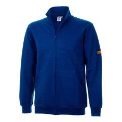 ESD Sweat-Jacke (Zip), Seitentaschen, bis Kinn, kobaltblau 300 gr/m2
