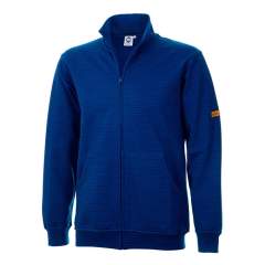 ESD Sweat-Jacke (Zip), Seitentaschen, bis Kinn, kobaltblau 300 gr/m2