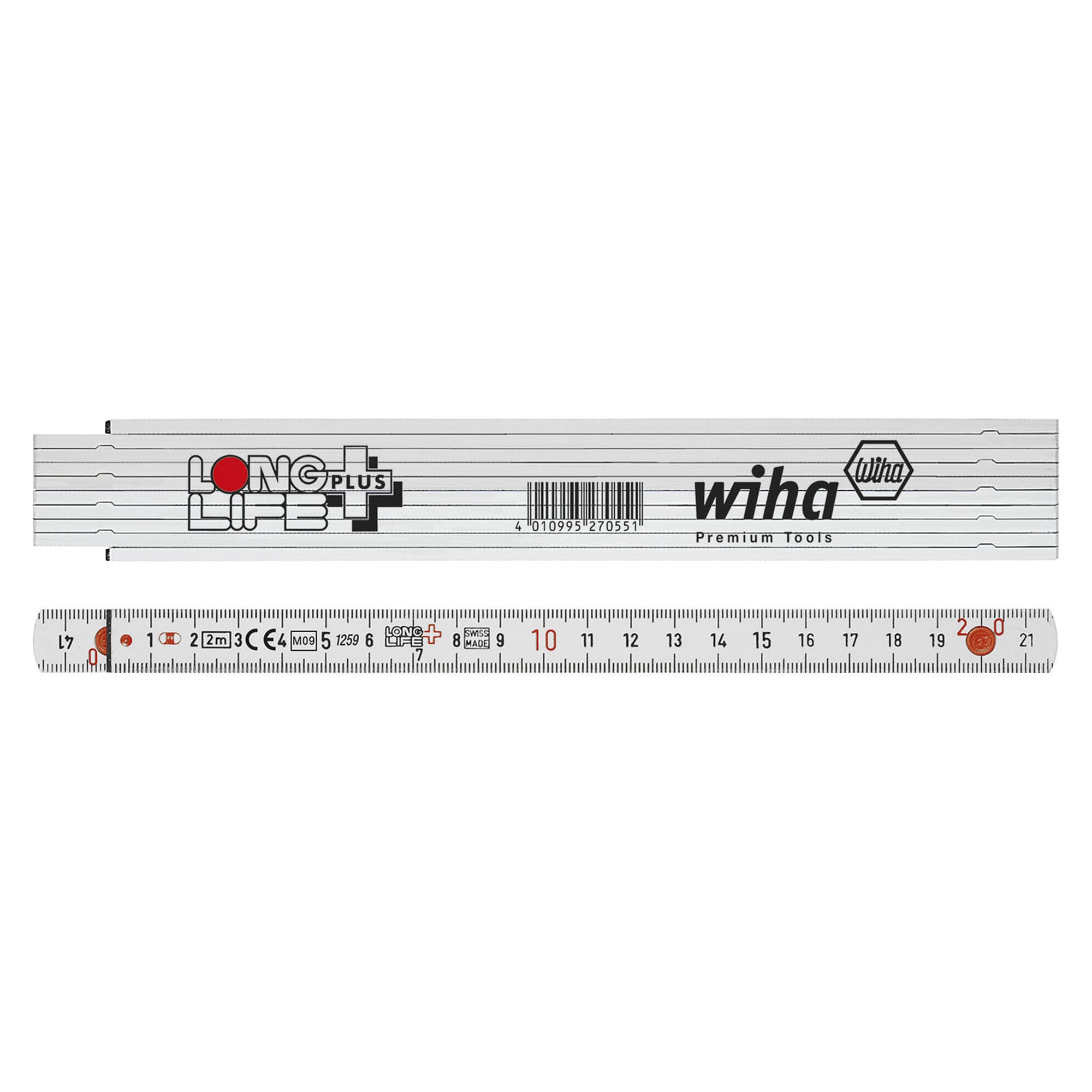 Gliedermaßstab Longlife® Plus 2 m metrisch, 10 Glieder - Wiha 27059