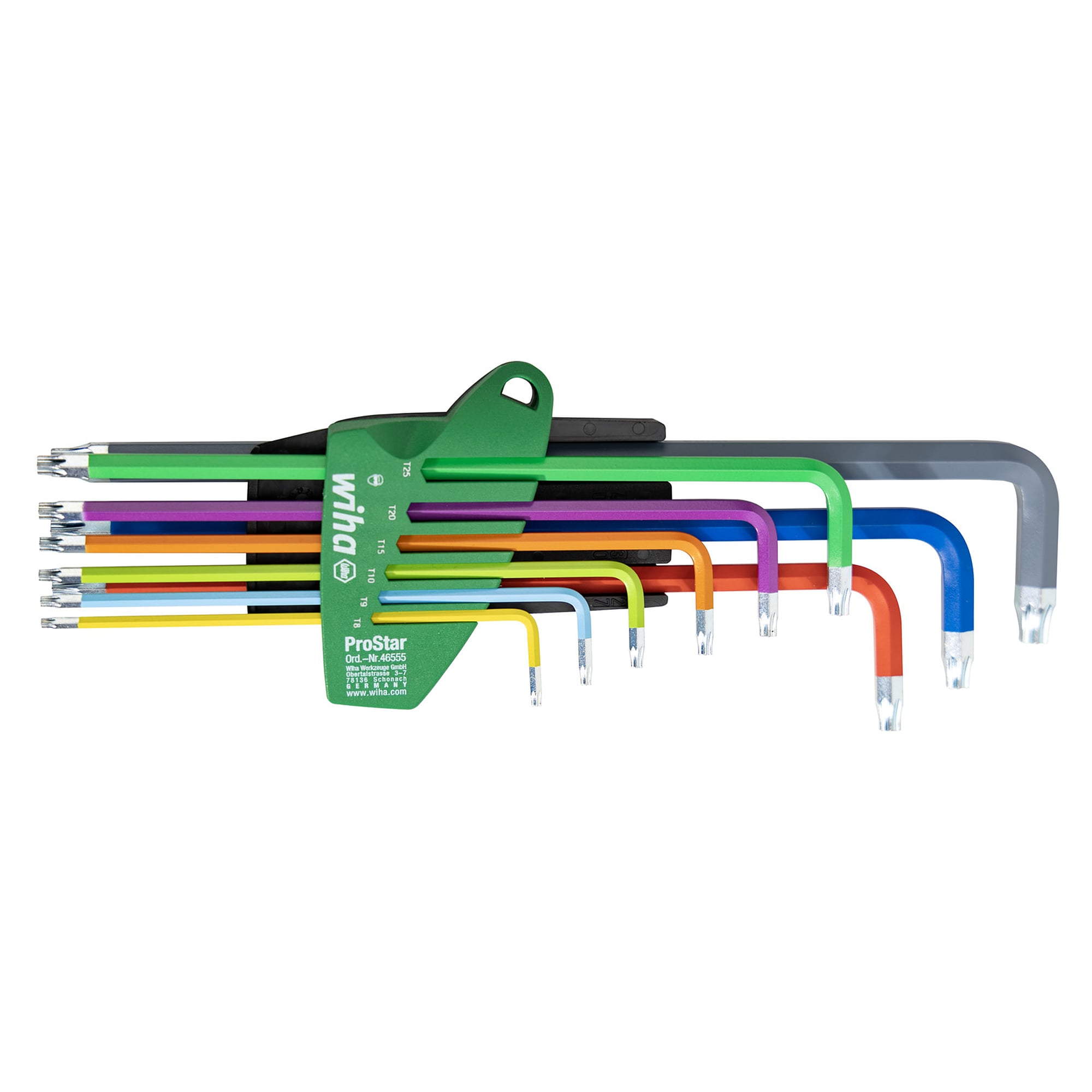 Jeu de clés mâles TORX® 9 pcs lumineux en couleur en étui ProStar - Wiha 46556