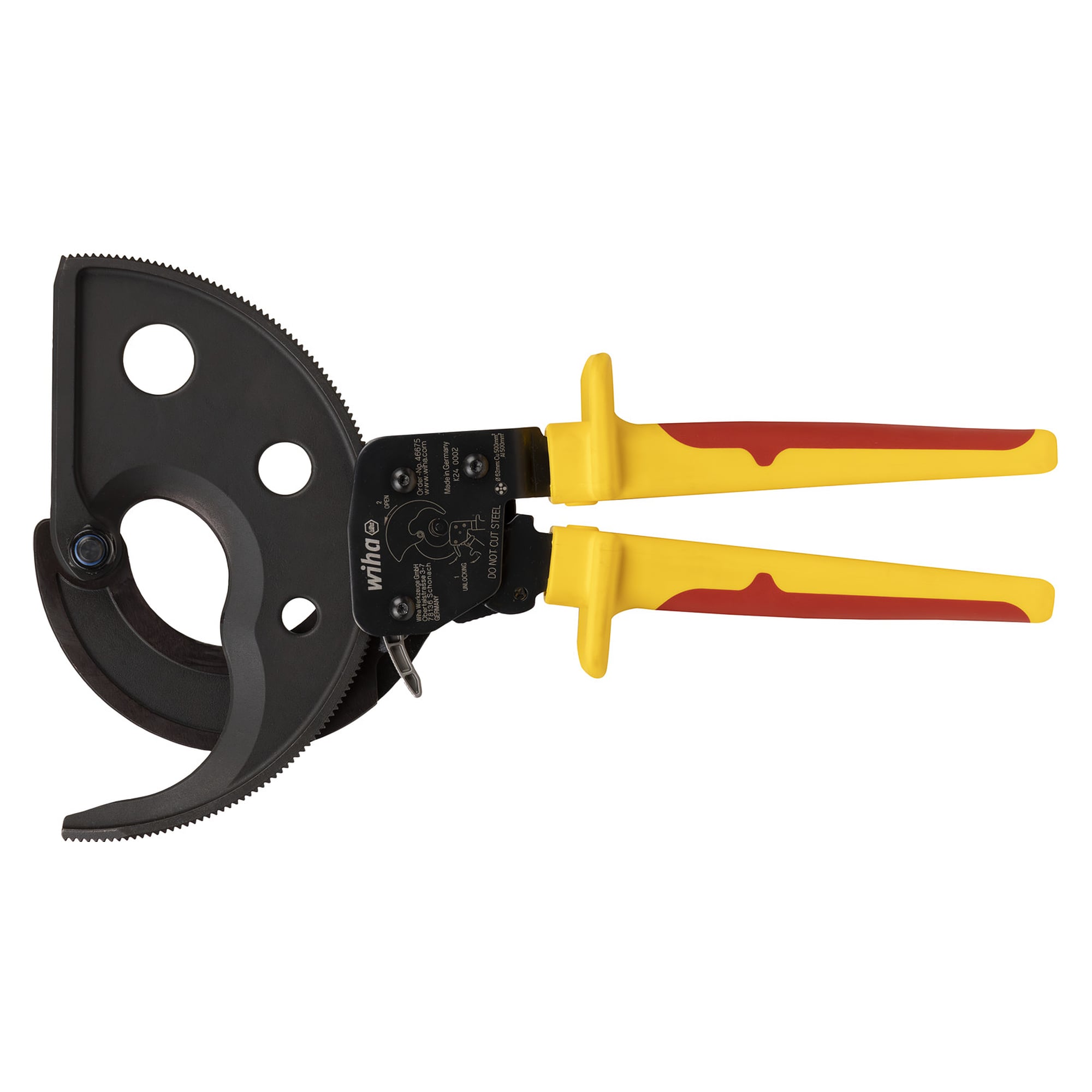 Pince coupe-câbles electric jusqu'à 500 mm² avec fonction de cliquet, 300 mm - Wiha 46675