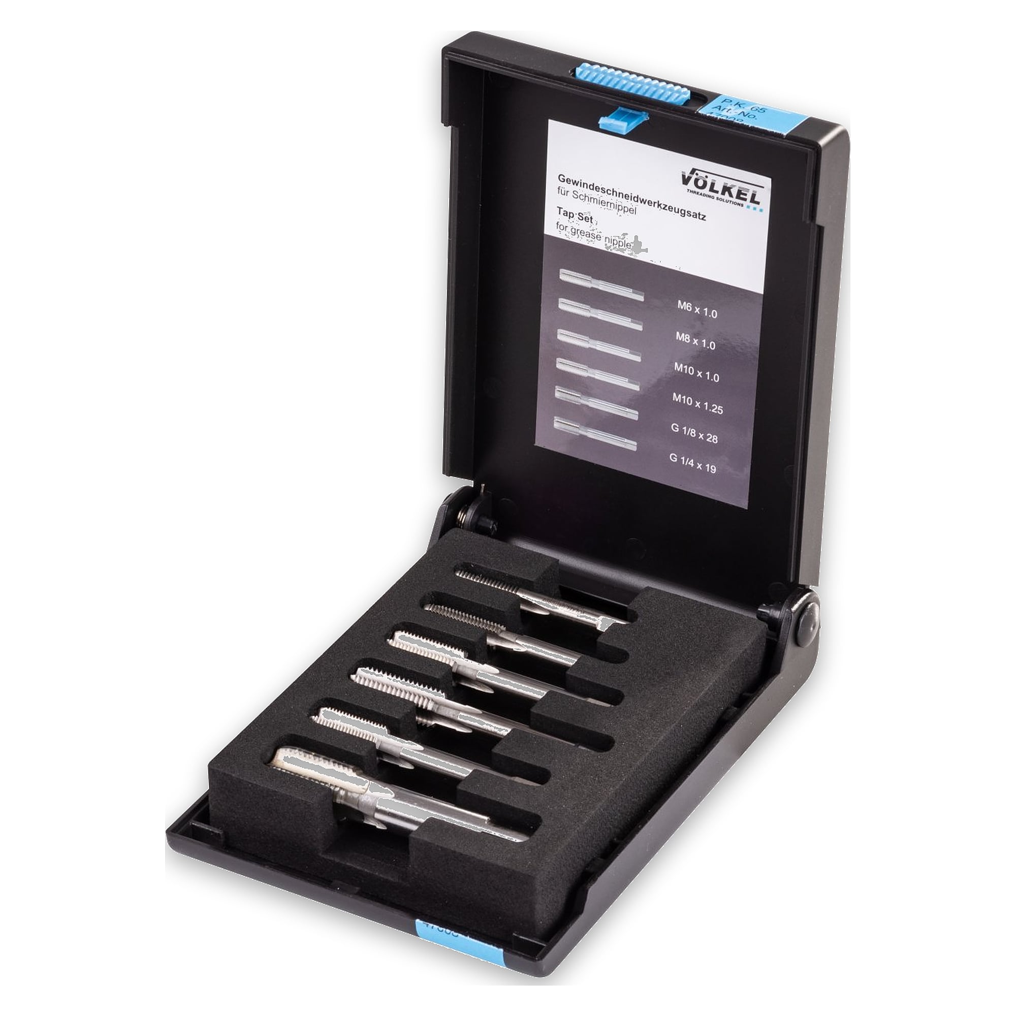 Assortment HSS-G M6-M8x1-M10x1-M10x1.25-G1/8-G1/4 - Völkel 47008