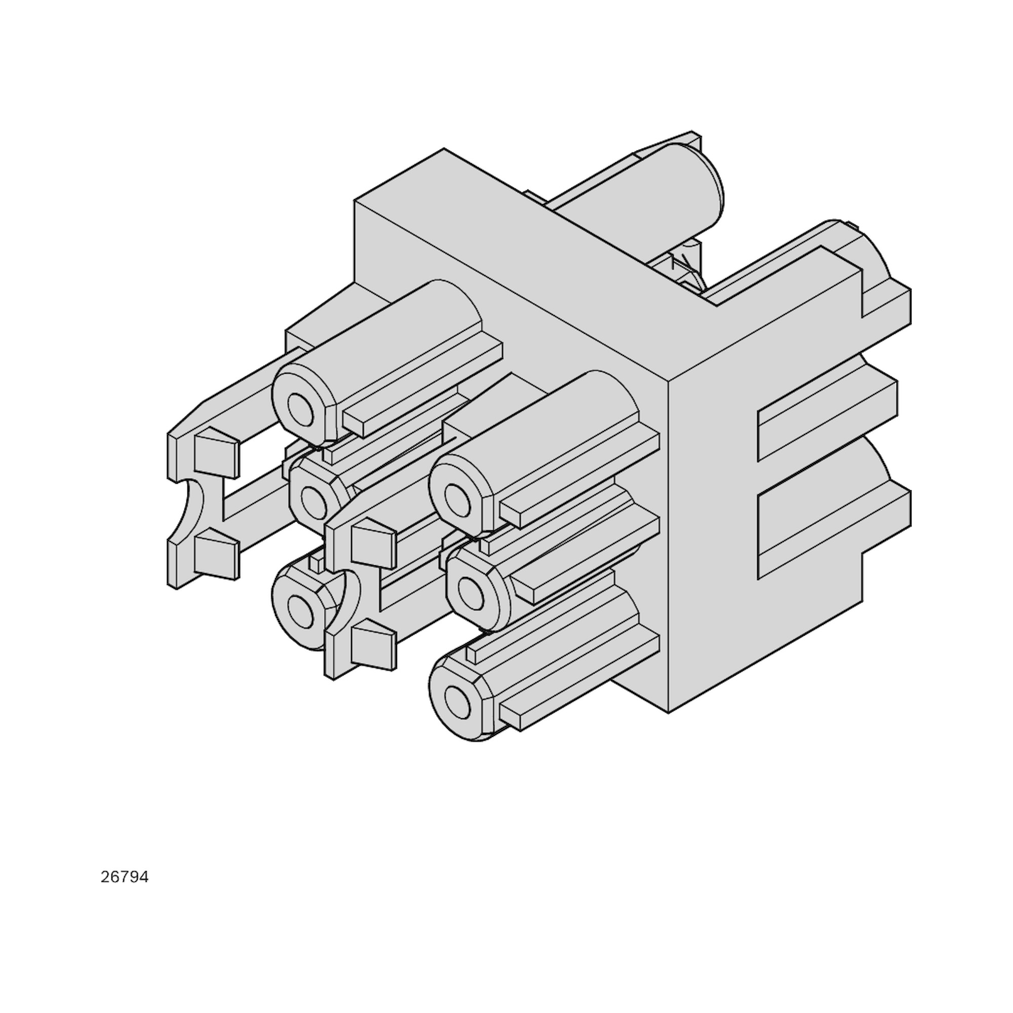 H-Steckverteiler für 45x45 Kabelkanal, 230 V - Bosch Rexroth 3842564097