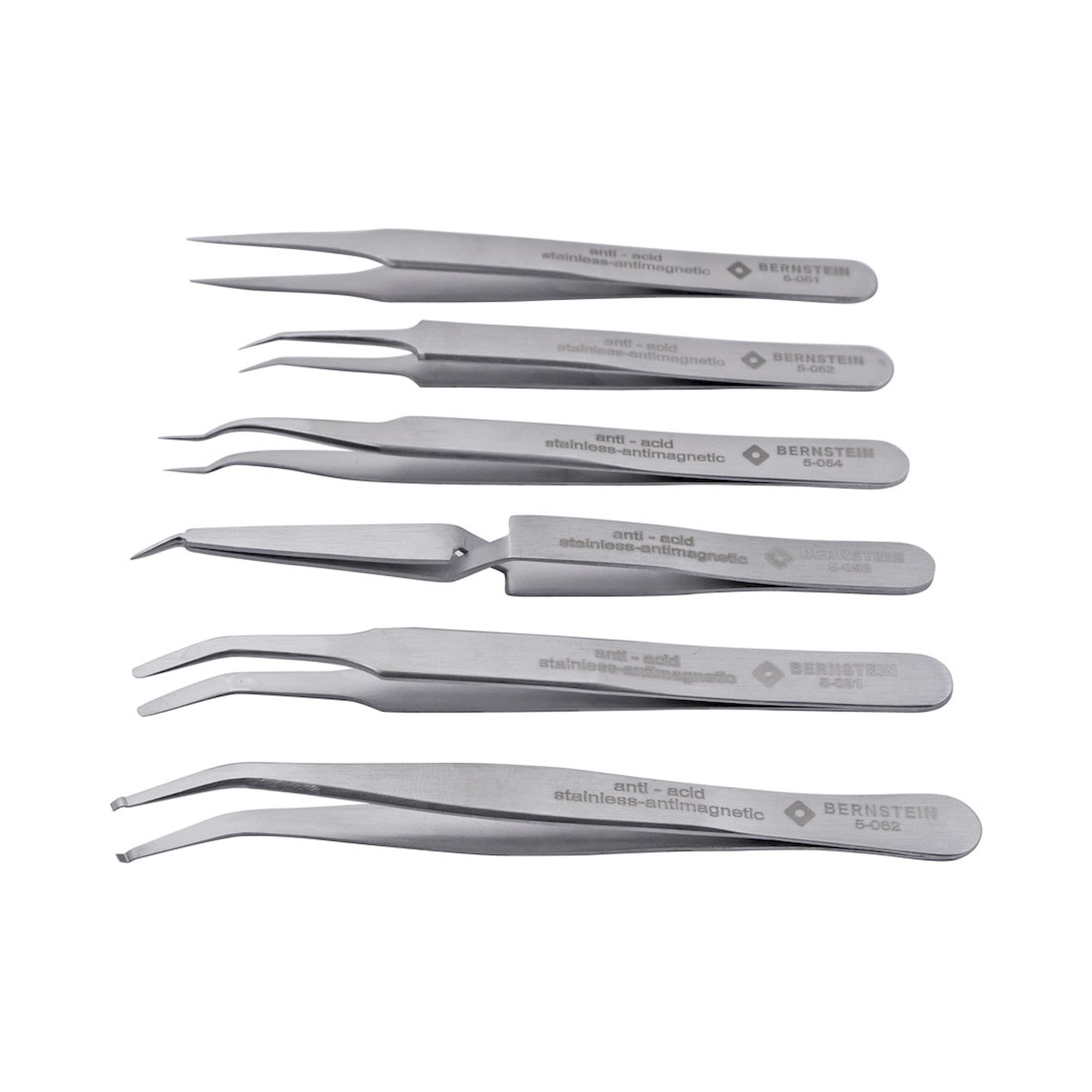 Bernstein 5-050-ES. SMD tweezers set 6 pcs