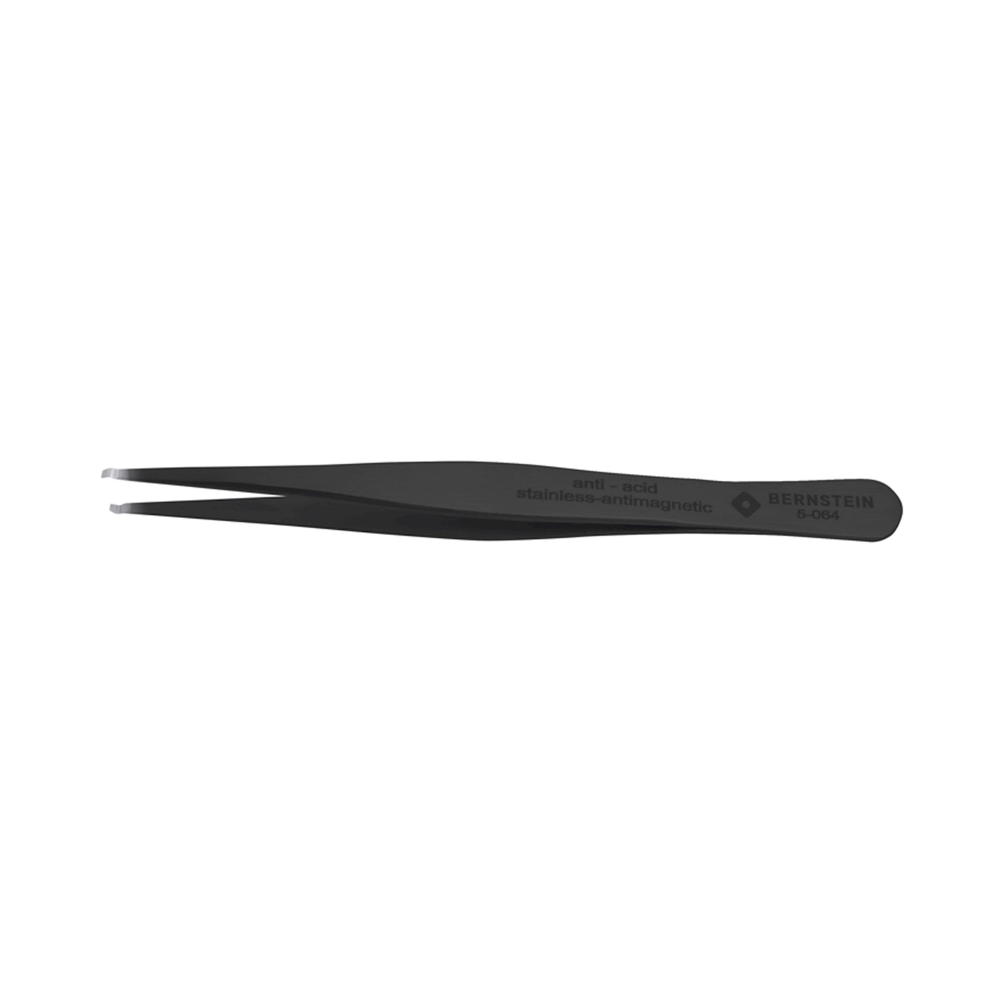 Bernstein 5-064-13. ESD SMD tweezers 120mm form 54 stainless steel tip diam. 0.8x1.5mm dissipative
