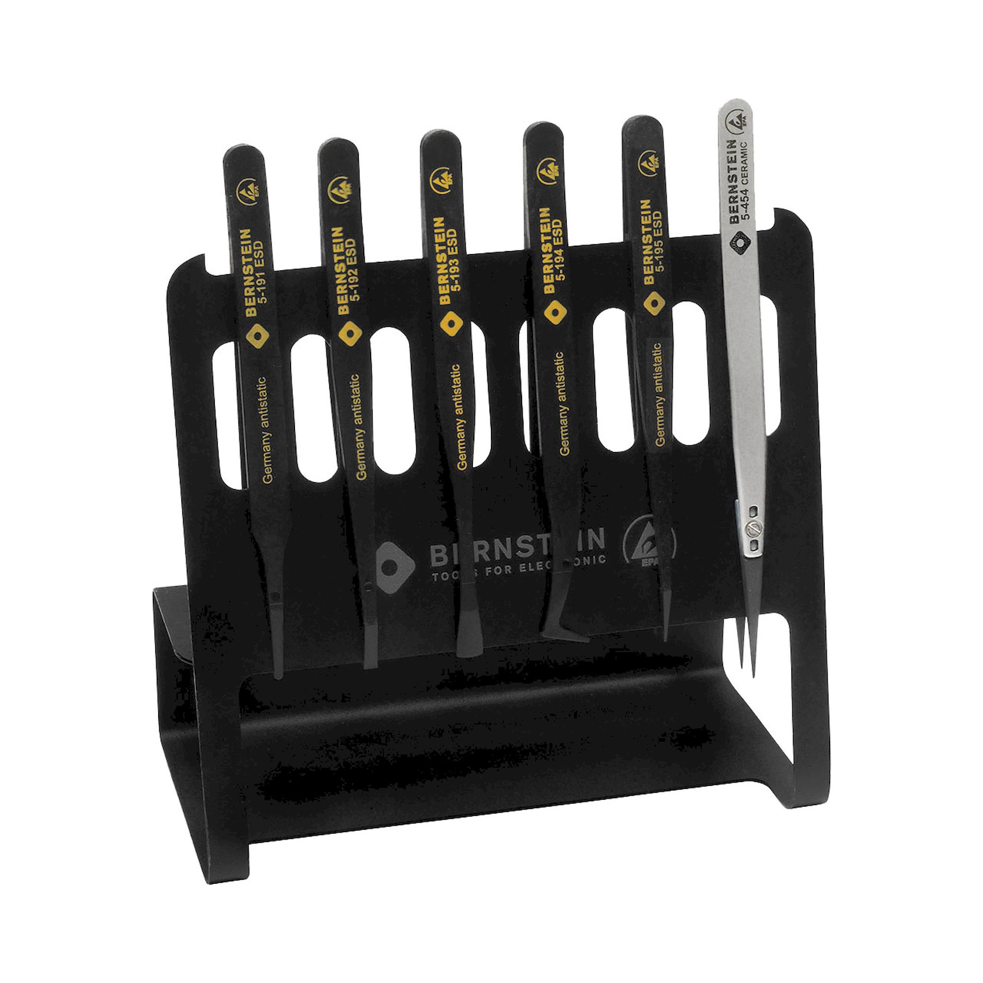 Bernstein 5-190-V. ESD plastic tweezers set Vario 6 pcs