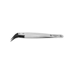 Bernstein 5-437. ESD changeable tips tweezers bent 0.1 mm wide, conductive