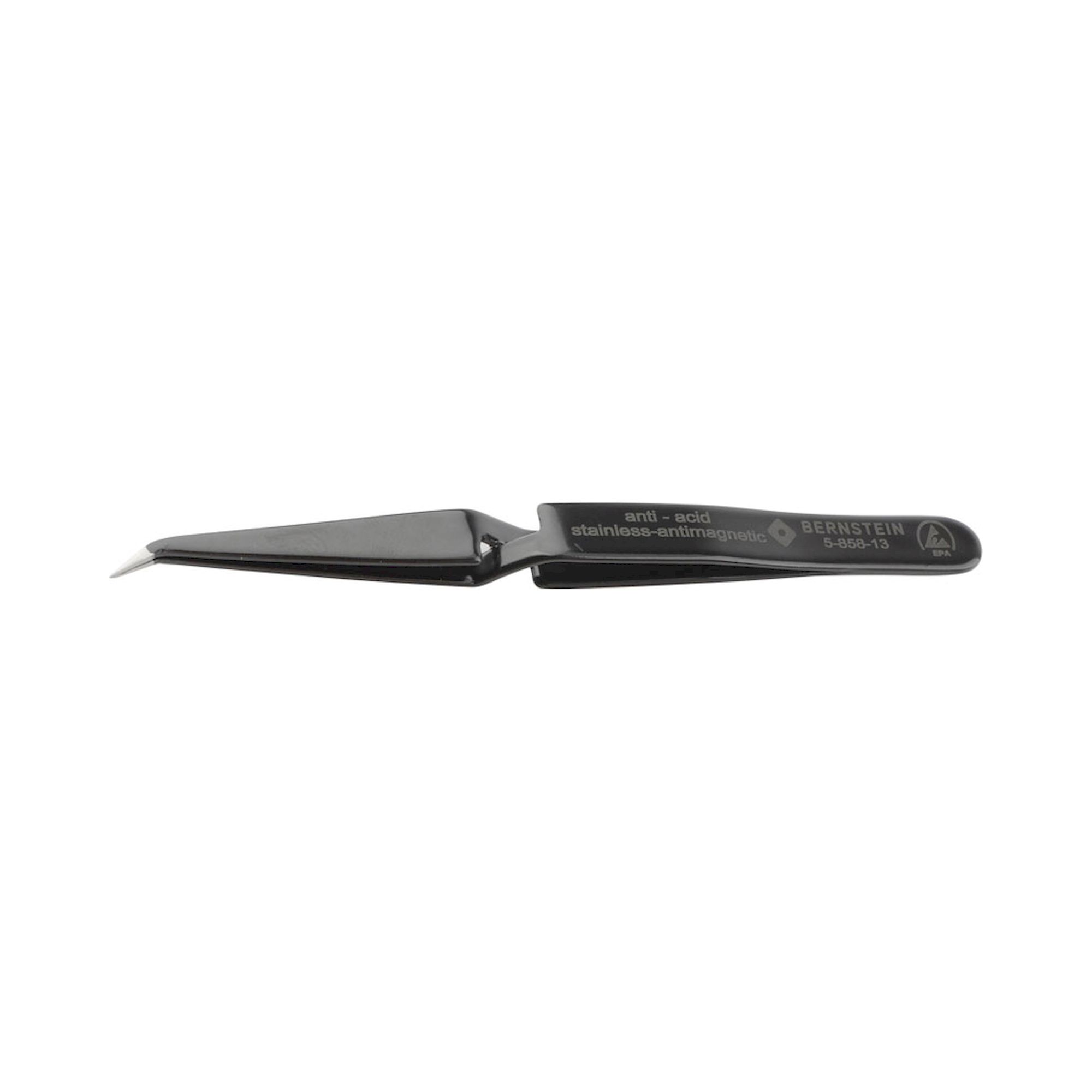Bernstein 5-858-13. ESD SMD cross (jaw) tweezers 125 form 31c stainless steel self-holding, dissipative