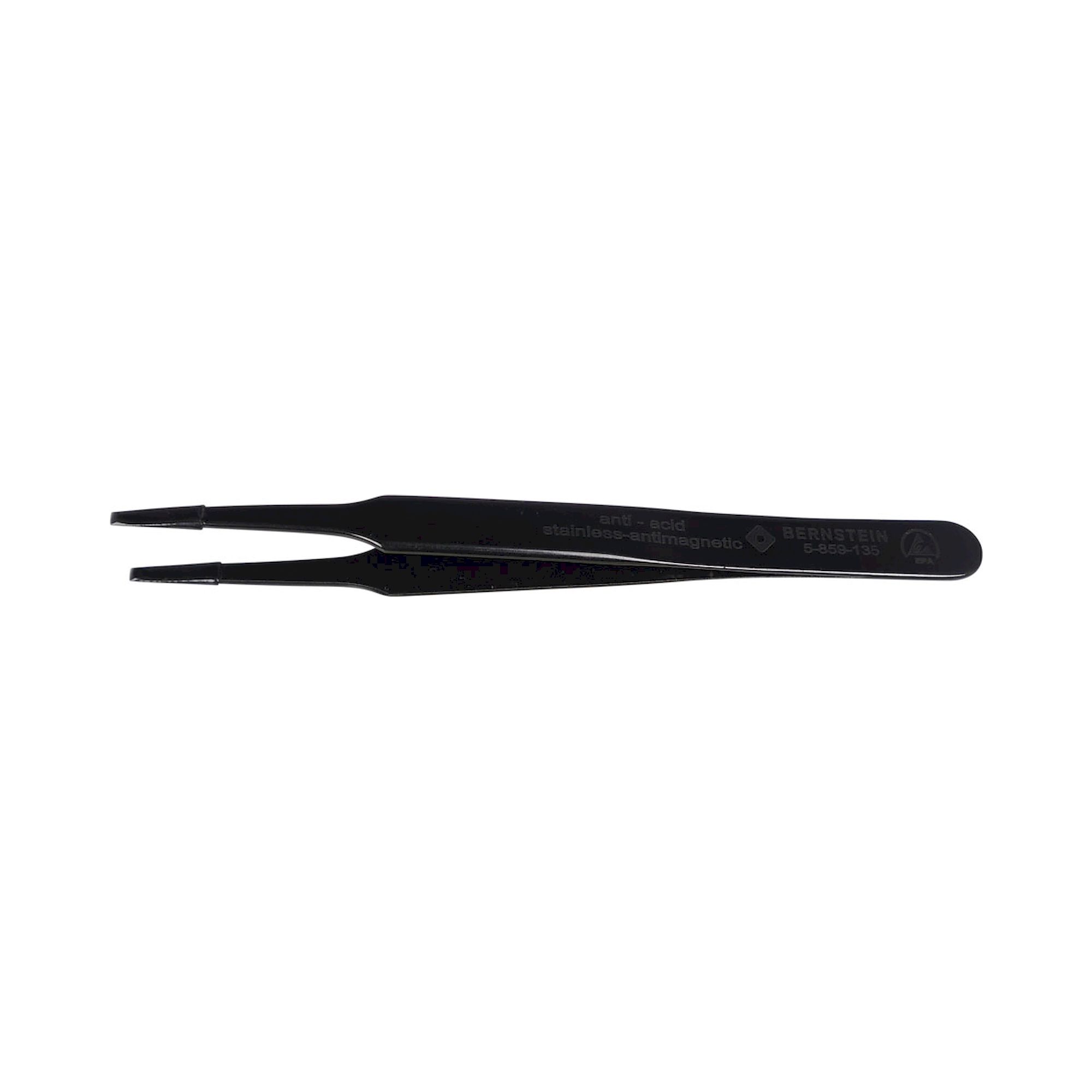Bernstein 5-859-135. ESD SMD tweezers 125mm form F dissipative, tip ESD insulated