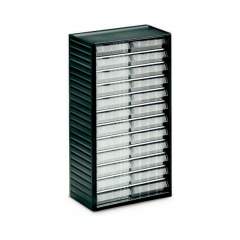 Treston 552-3. Kleinteilmagazin mit 24xEinzelschubladen L-02, transparent, 310x180x550 mm