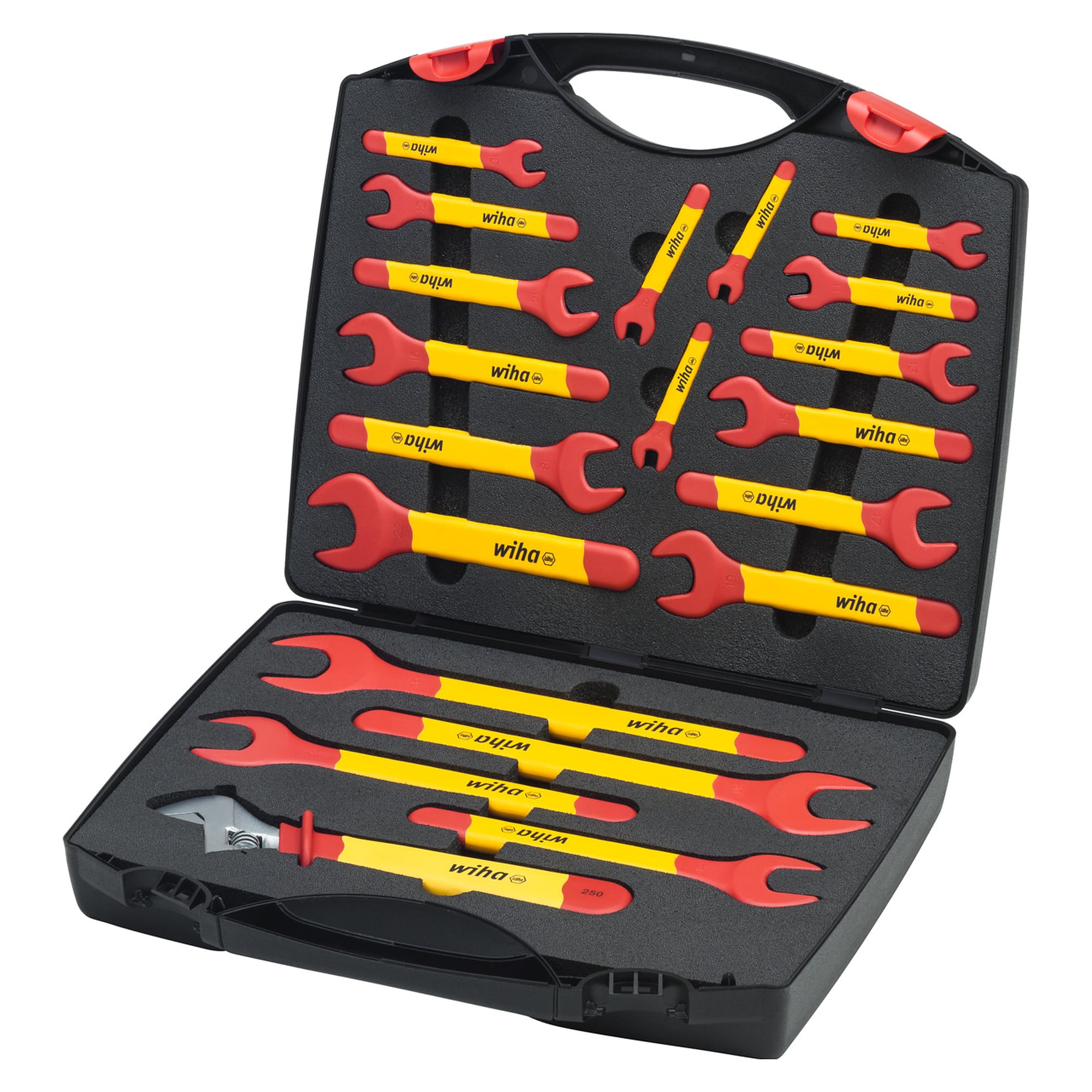 Einmaul-Gabelschlüssel Set isoliert 6-32 mm 21-tlg. inkl. Koffer - Wiha 43022
