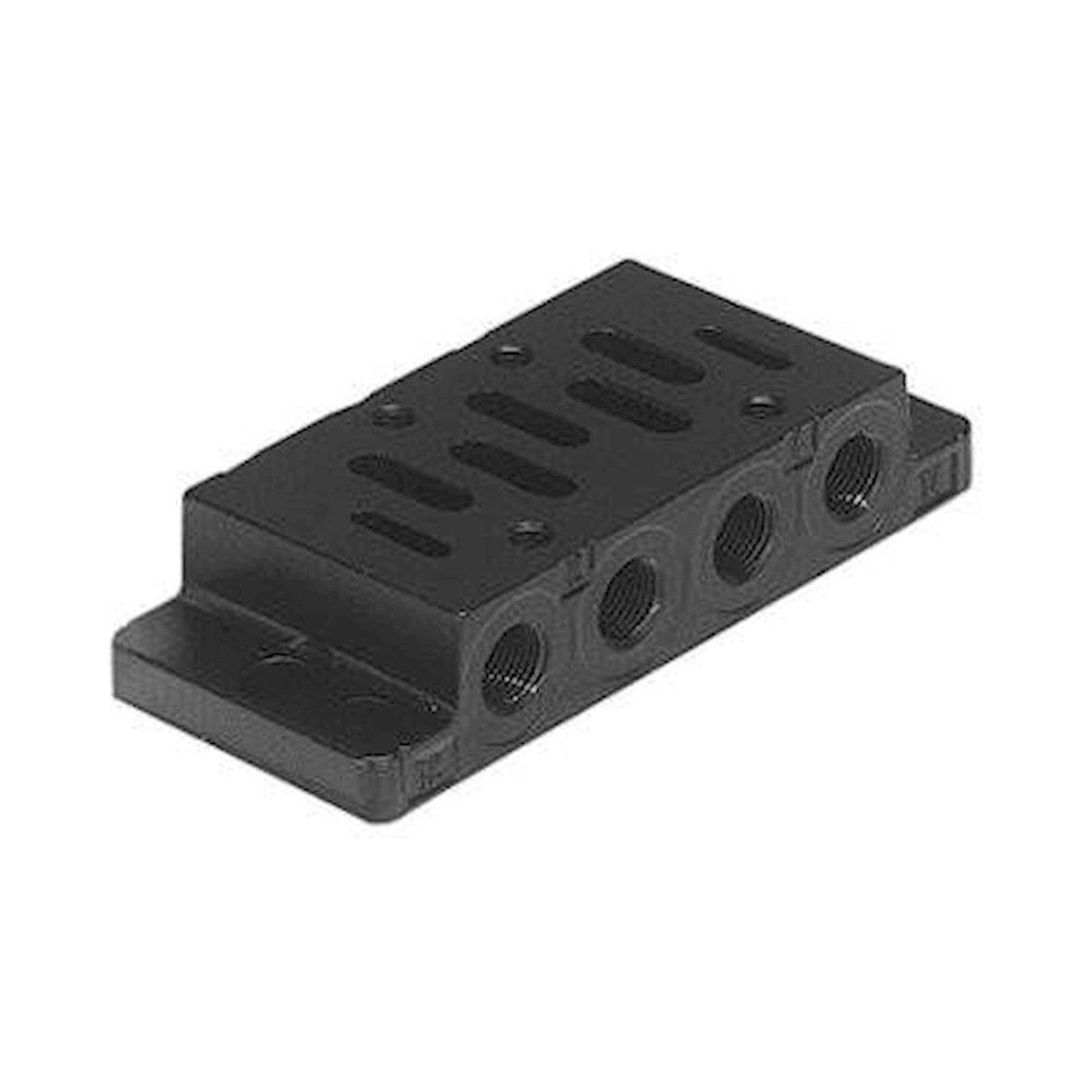 Aventics 5801740000 (BASE Plate ISO1-G1/4-ALU) Einzelanschlussplatte, Anschlüsse seitlich
