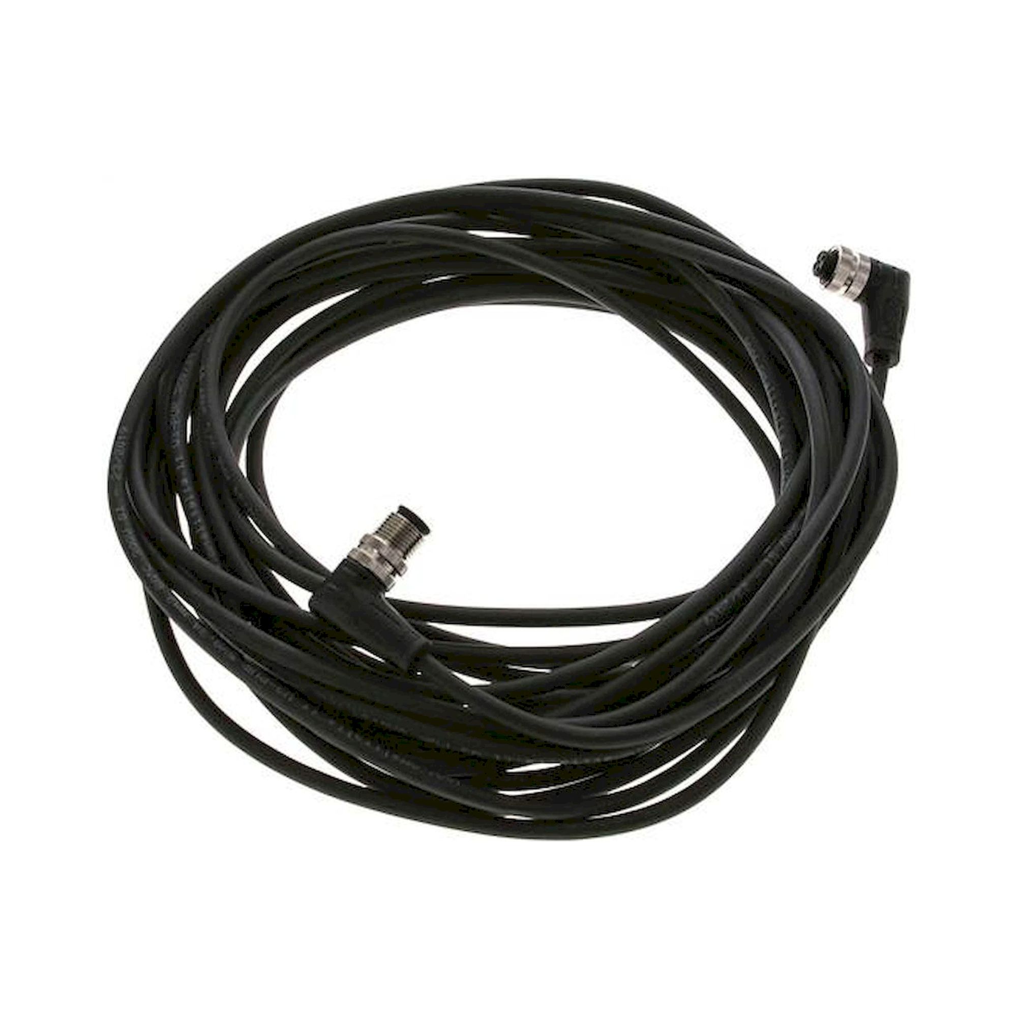 KAB M12-M12 IA 10 W. Kabel mit M12-Kupplung, 10 m, abgewinkelt, M 12-Stecker (A-codiert)