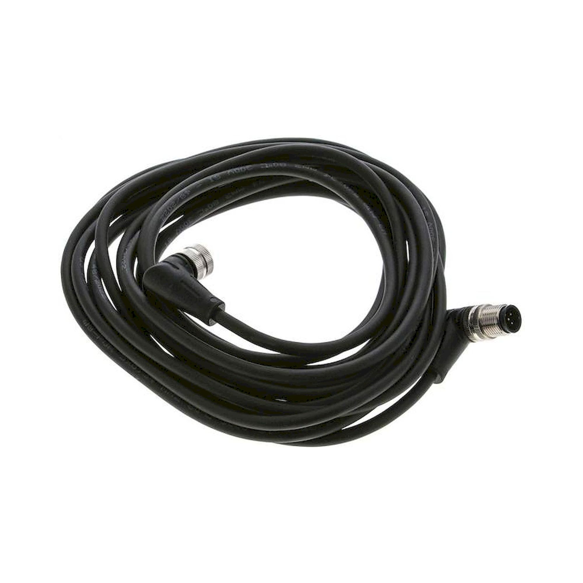 KAB M12-M12 IA 5 W. Kabel mit M12-Kupplung, 5 m, abgewinkelt, M 12-Stecker (A-codiert)