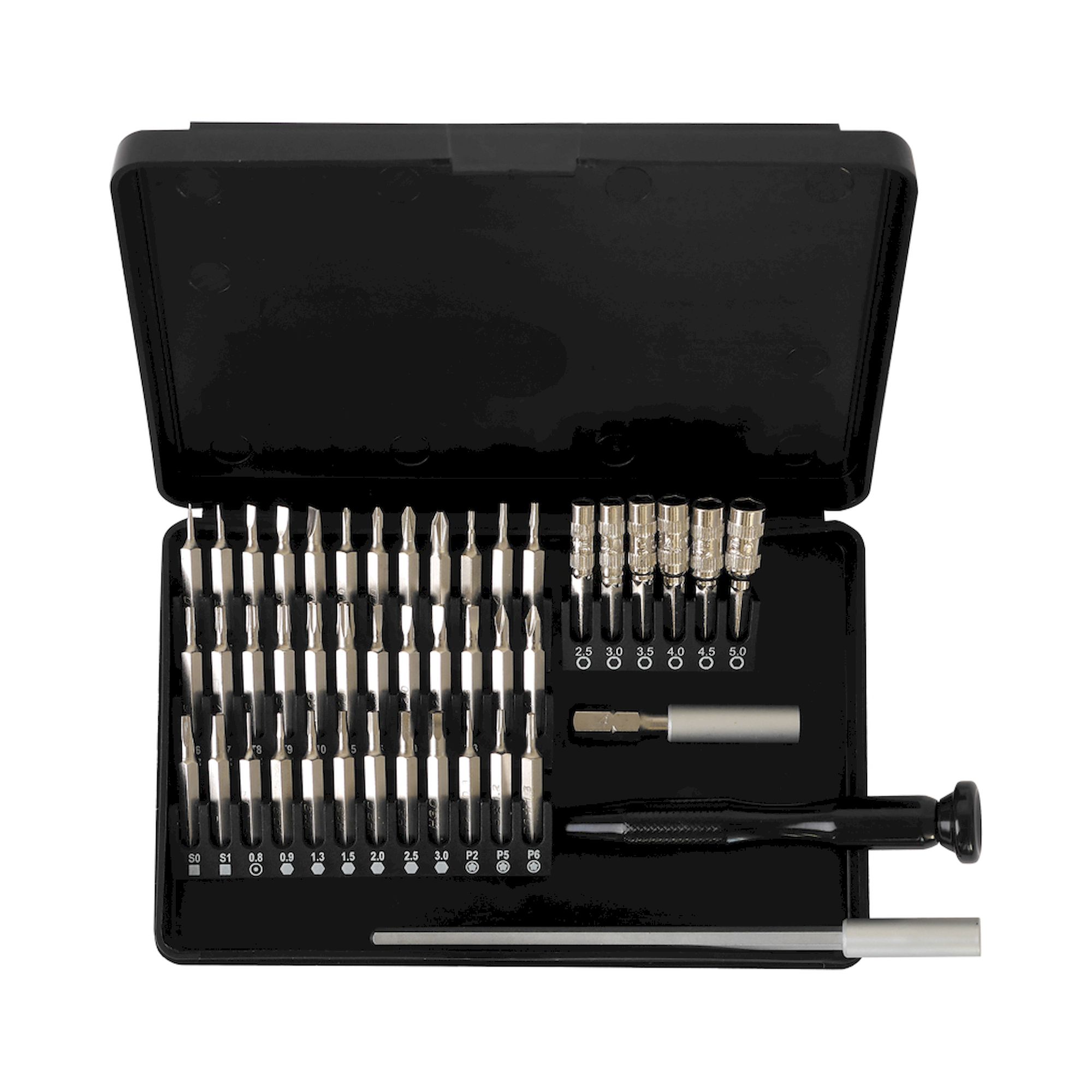 Bernstein 6-350. ESD bit box 45 pcs 4mm bits 5/32 inch + ESD handle + extension