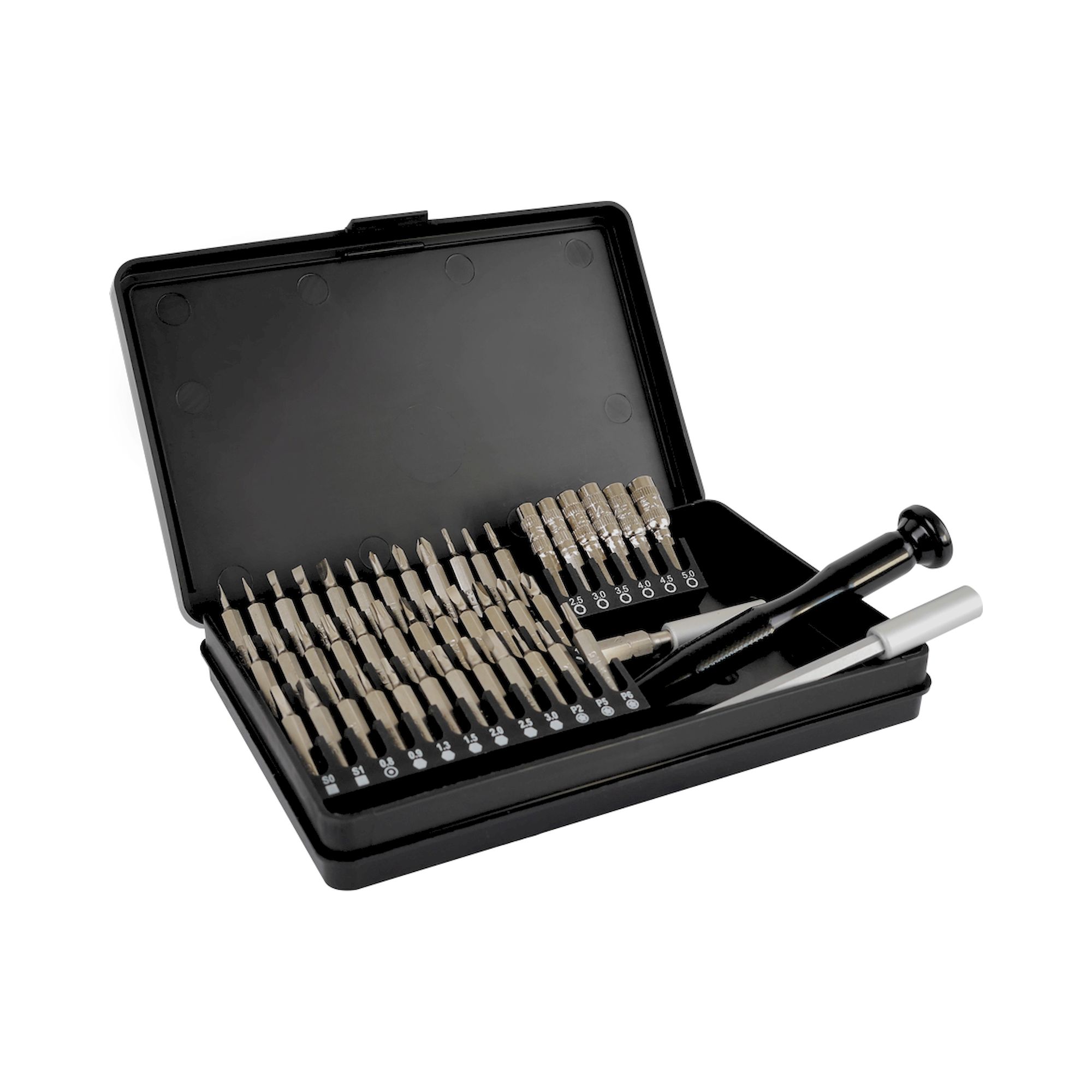 Bernstein 6-350. ESD bit box 45 pcs 4mm bits 5/32 inch + ESD handle + extension