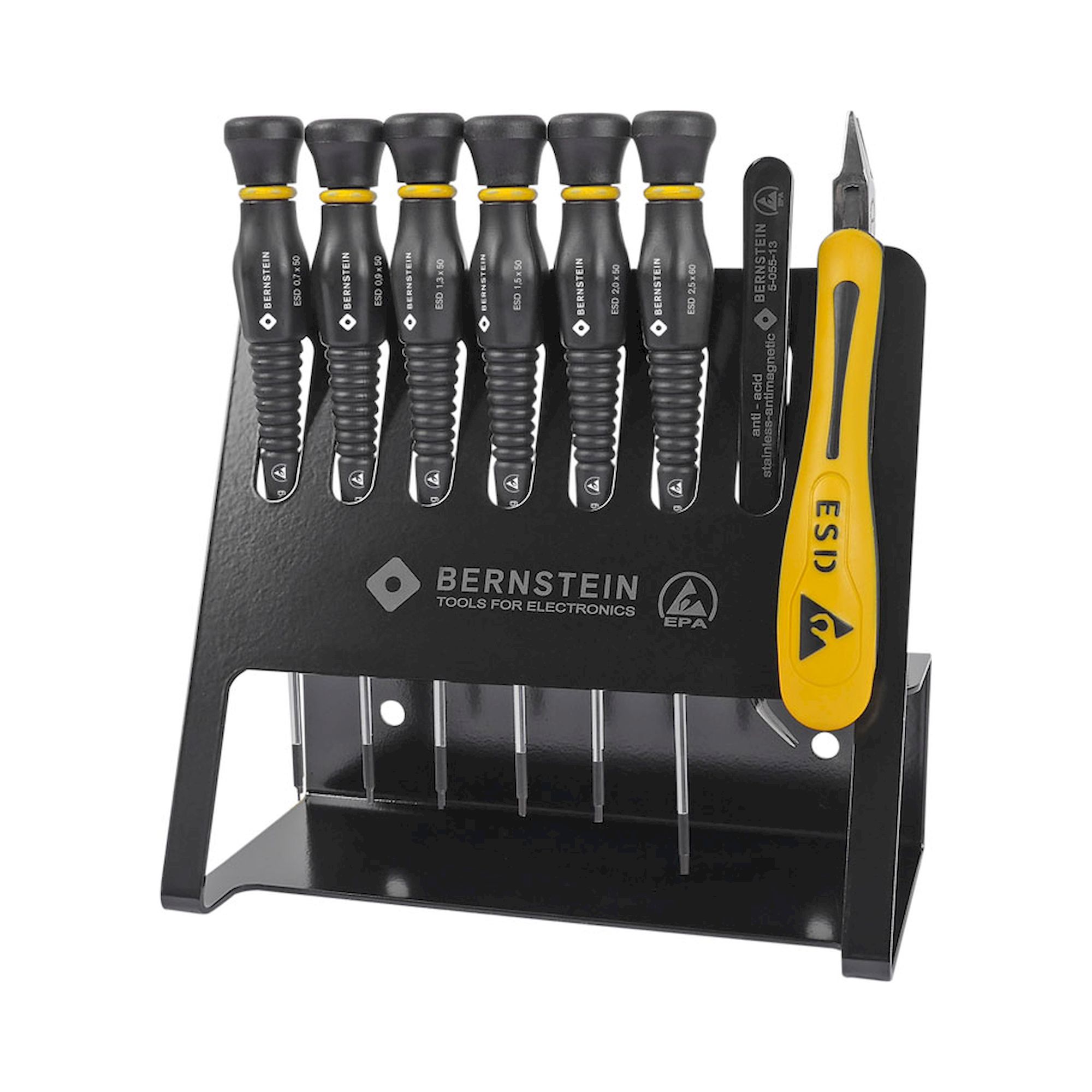 Bernstein 6-630-VC. ESD allen-key screwdriver set Vario 8 pcs (incl ESD Tool Holder)
