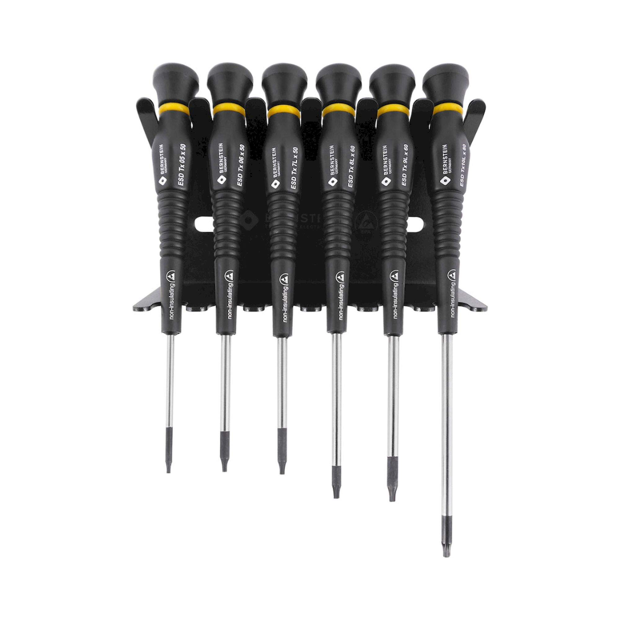 Bernstein 6-660. ESD TORX Schraubendreher Satz 6-tlg. im Ständer, ableitfähig