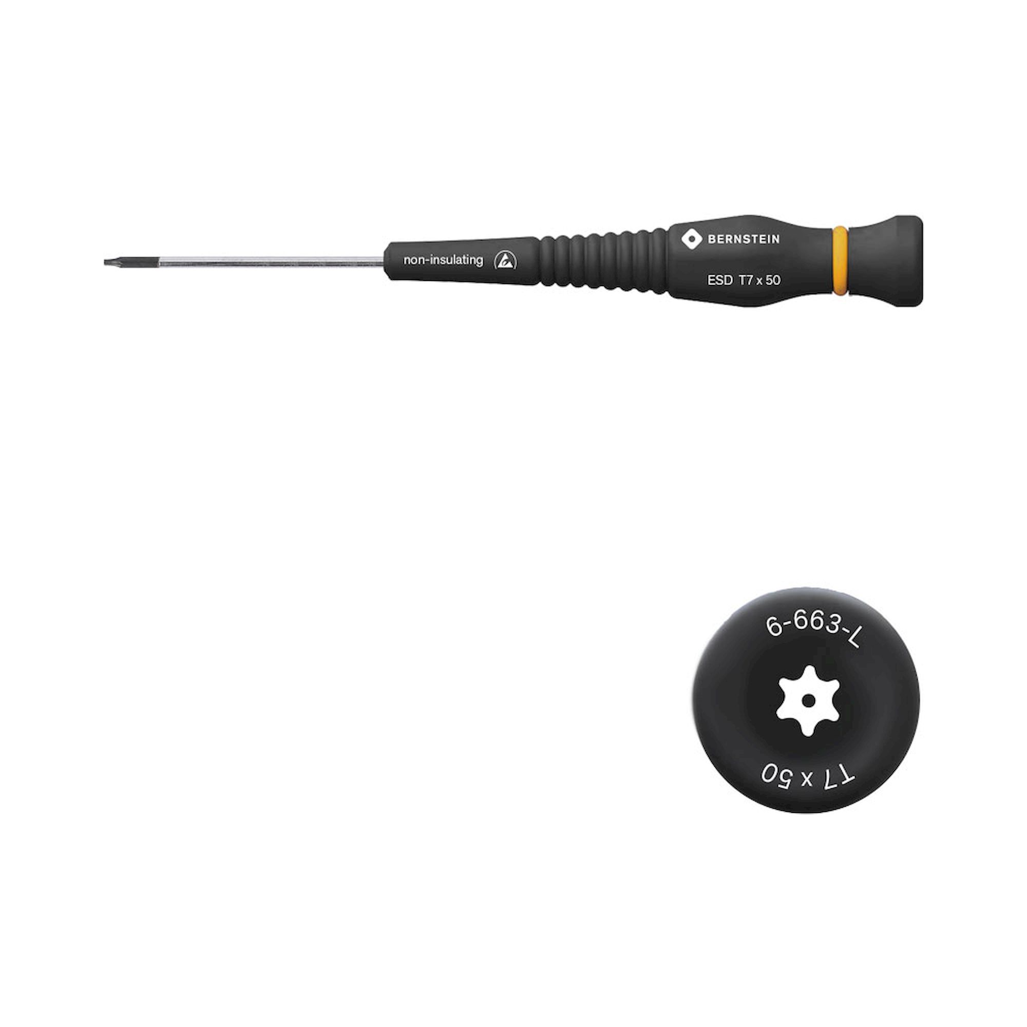 Bernstein 6-663-L. ESD Schraubendreher Torx T7 mit Loch