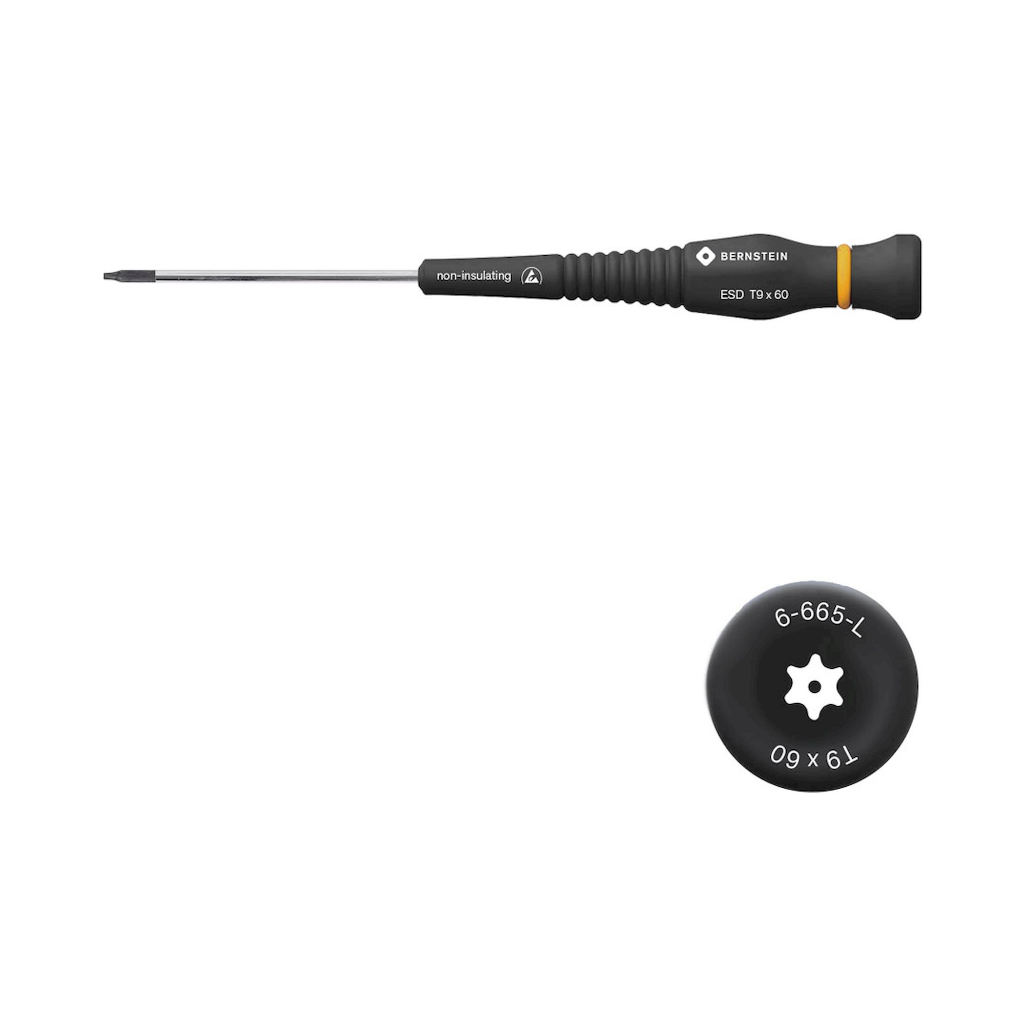 Bernstein 6-665-L. ESD Schraubendreher Torx T9 mit Loch