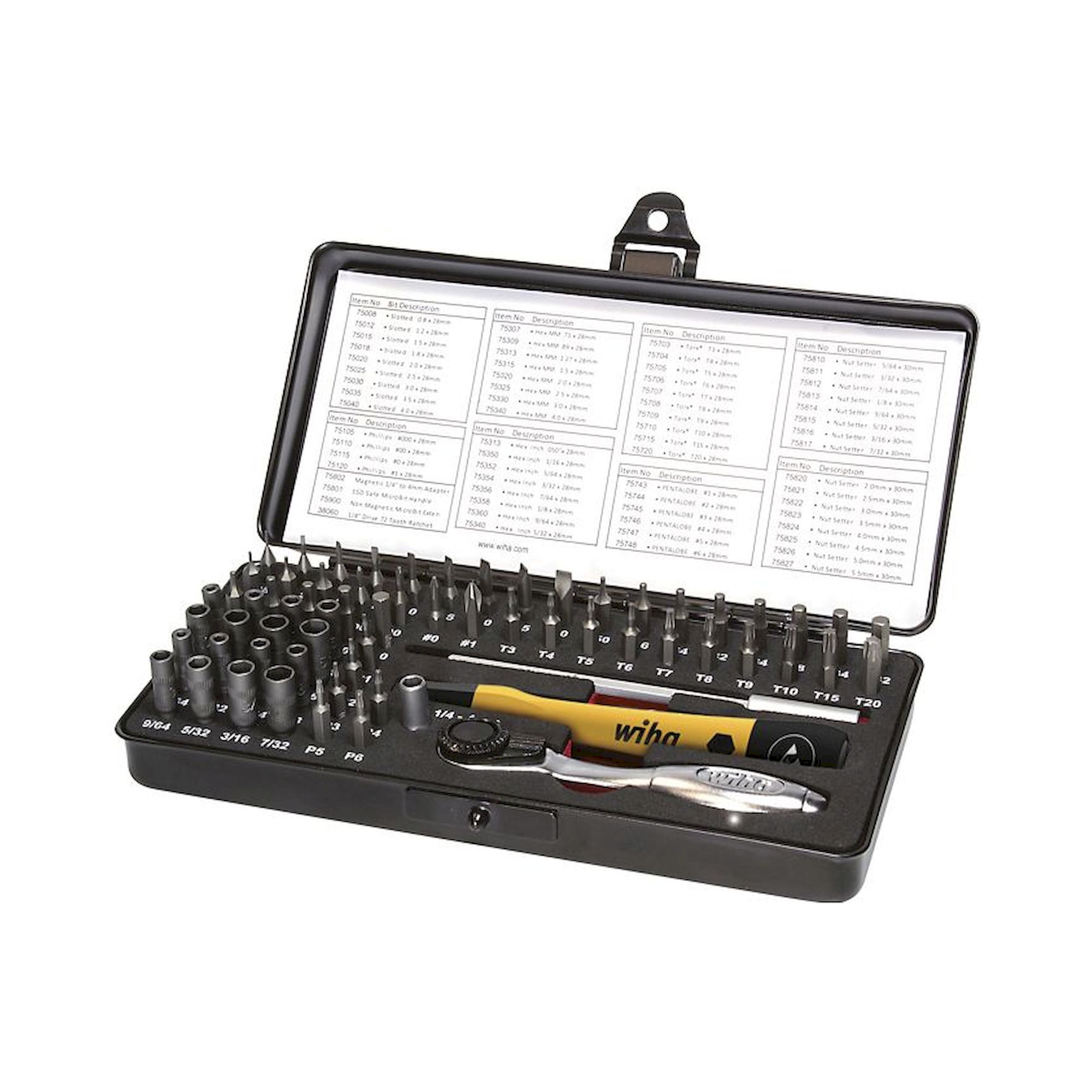 Wiha Micro-bit set ESD Mixed 66-pcs. incl. box (39971)