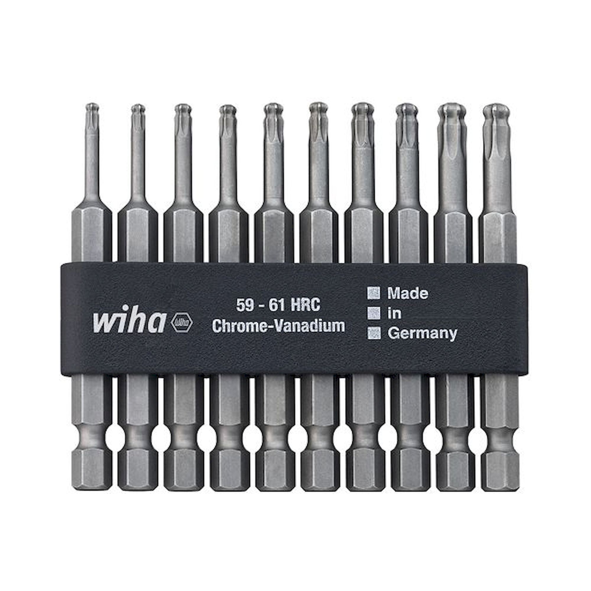 Wiha Bit set Professional 70 mm Torx ball end 1/4" incl. bit band 11-pcs. (32804)