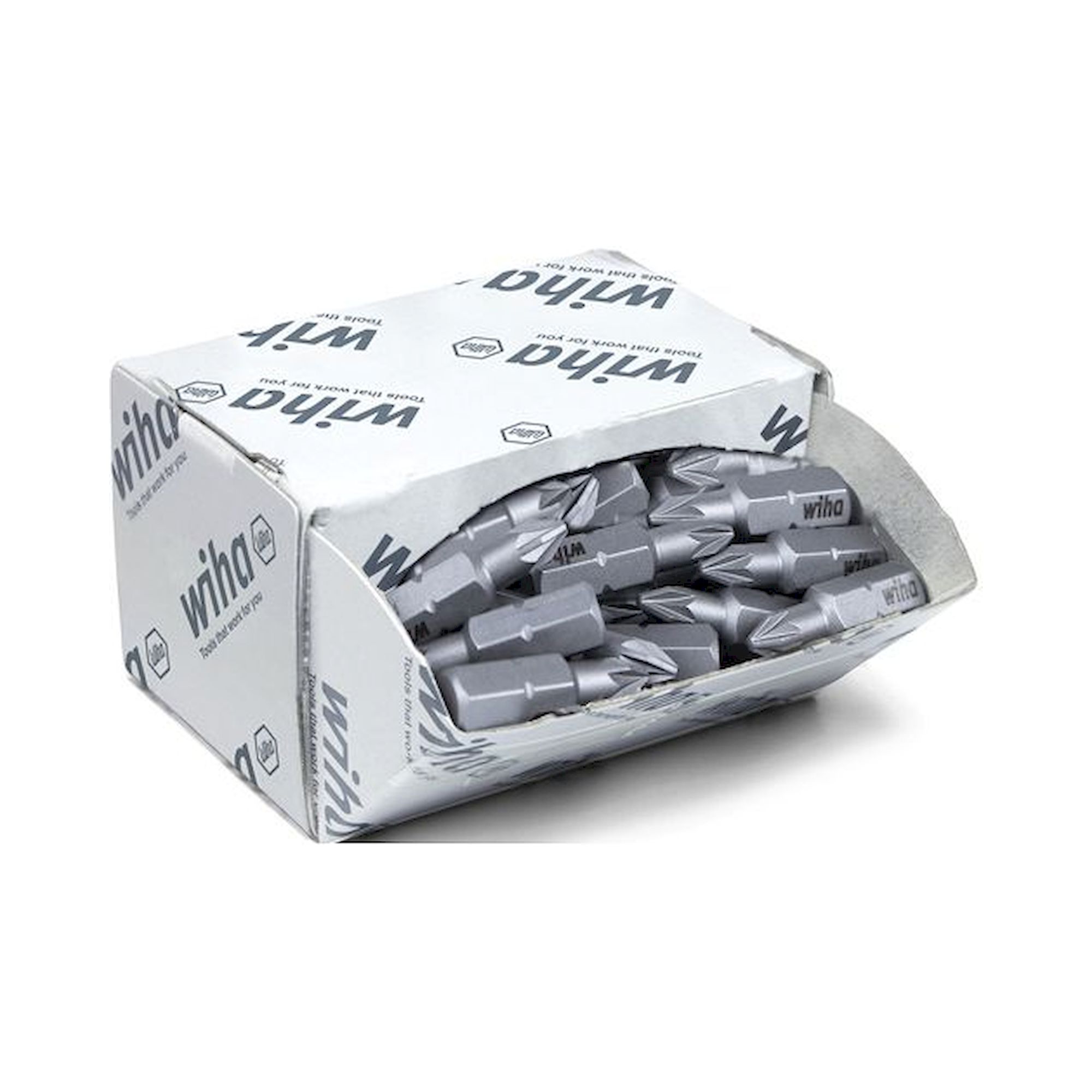 Wiha Bit set Standard 25 mm Pozidriv (PZ1), 50-pcs. 1/4" C6,3 in bulk pack (08056)
