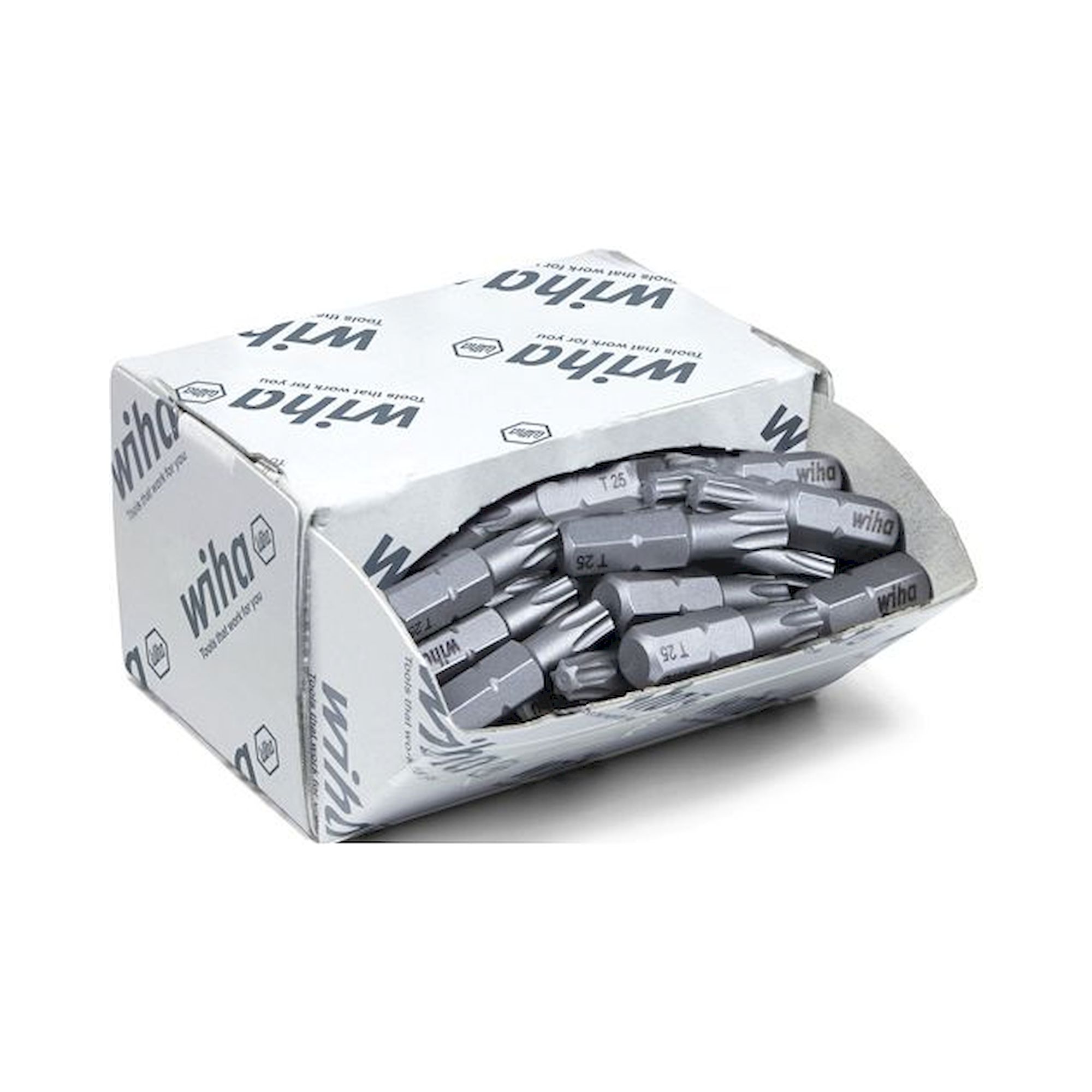 Wiha Bit set Standard 25 mm Torx (T25), 50-pcs. 1/4" C6,3 in bulk pack (08068)