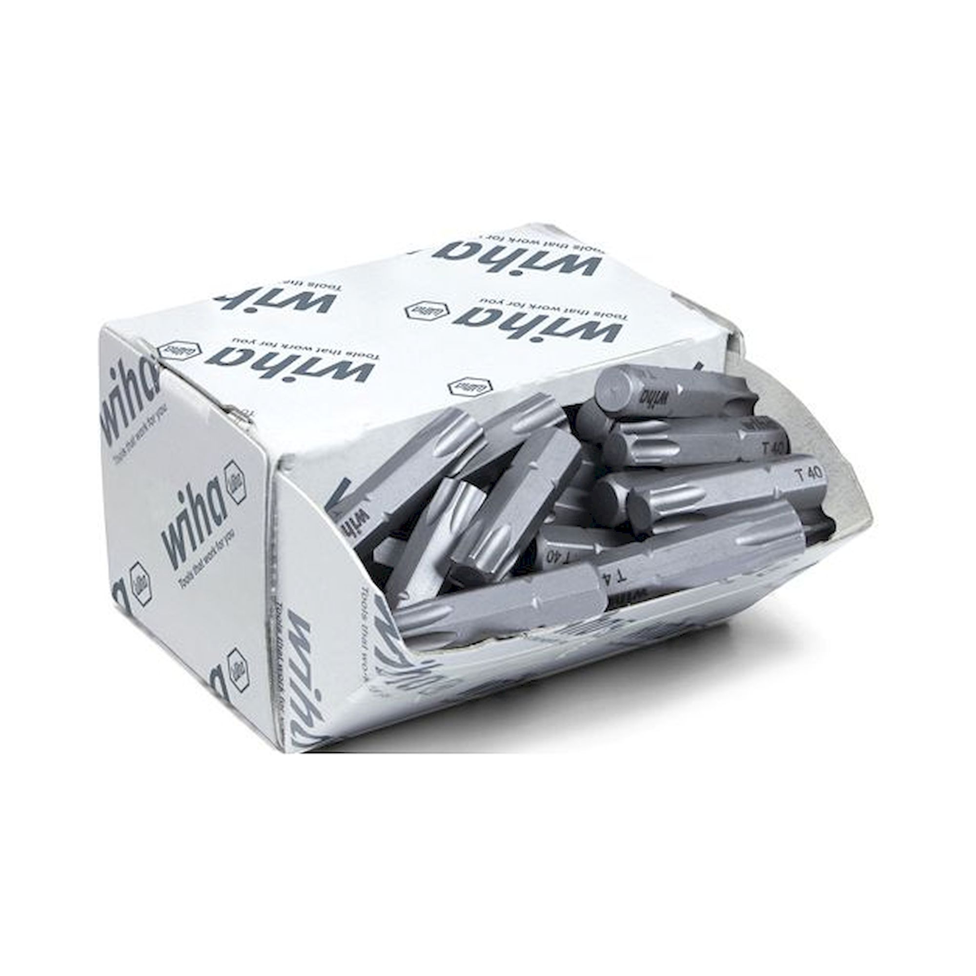 Wiha Bit set Standard 25 mm Torx (T40), 50-pcs. 1/4" C6,3 in bulk pack (08070)