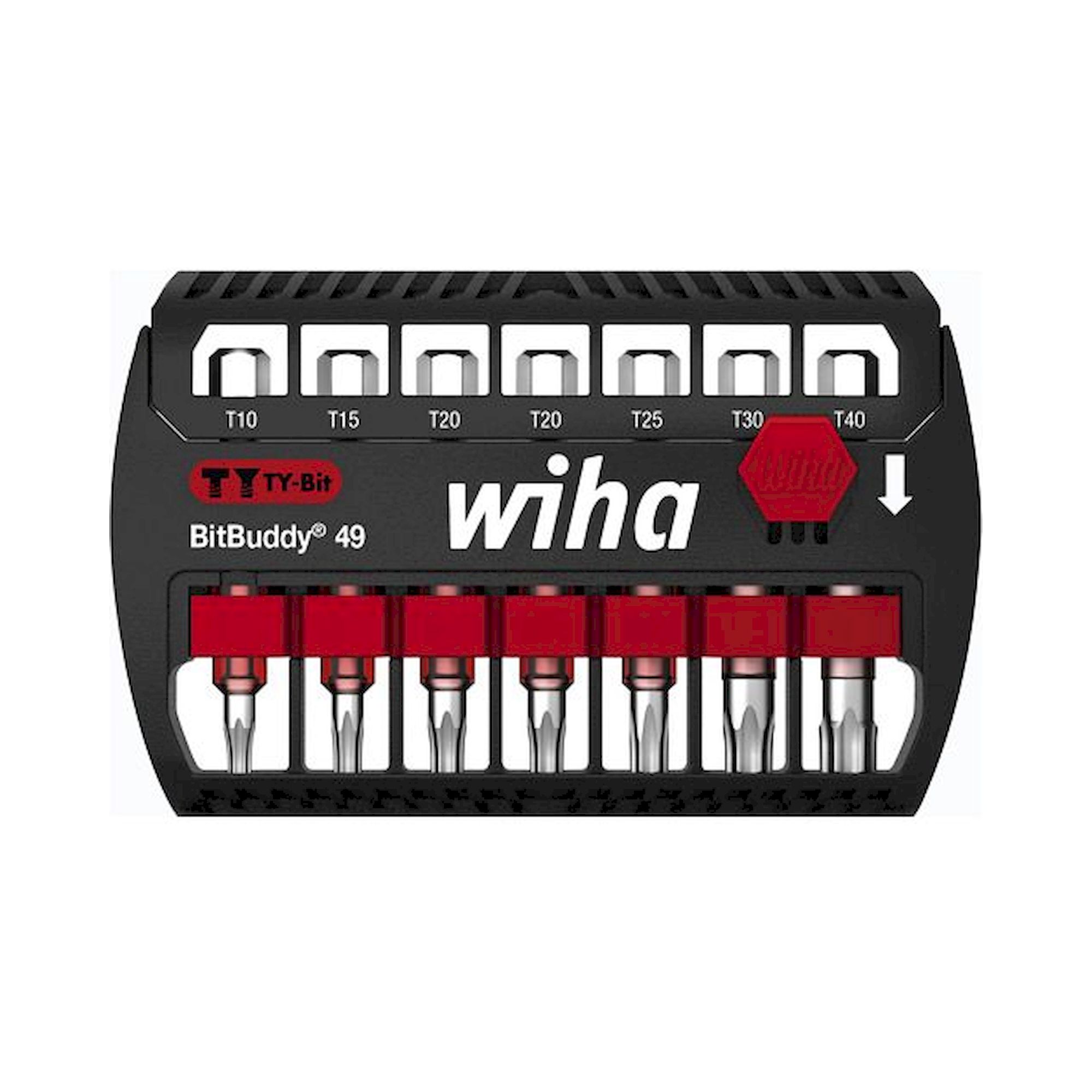 Wiha BitBuddy TY bit set, 49 mm Torx 8-pcs. 1/4" E6,3 (42115)