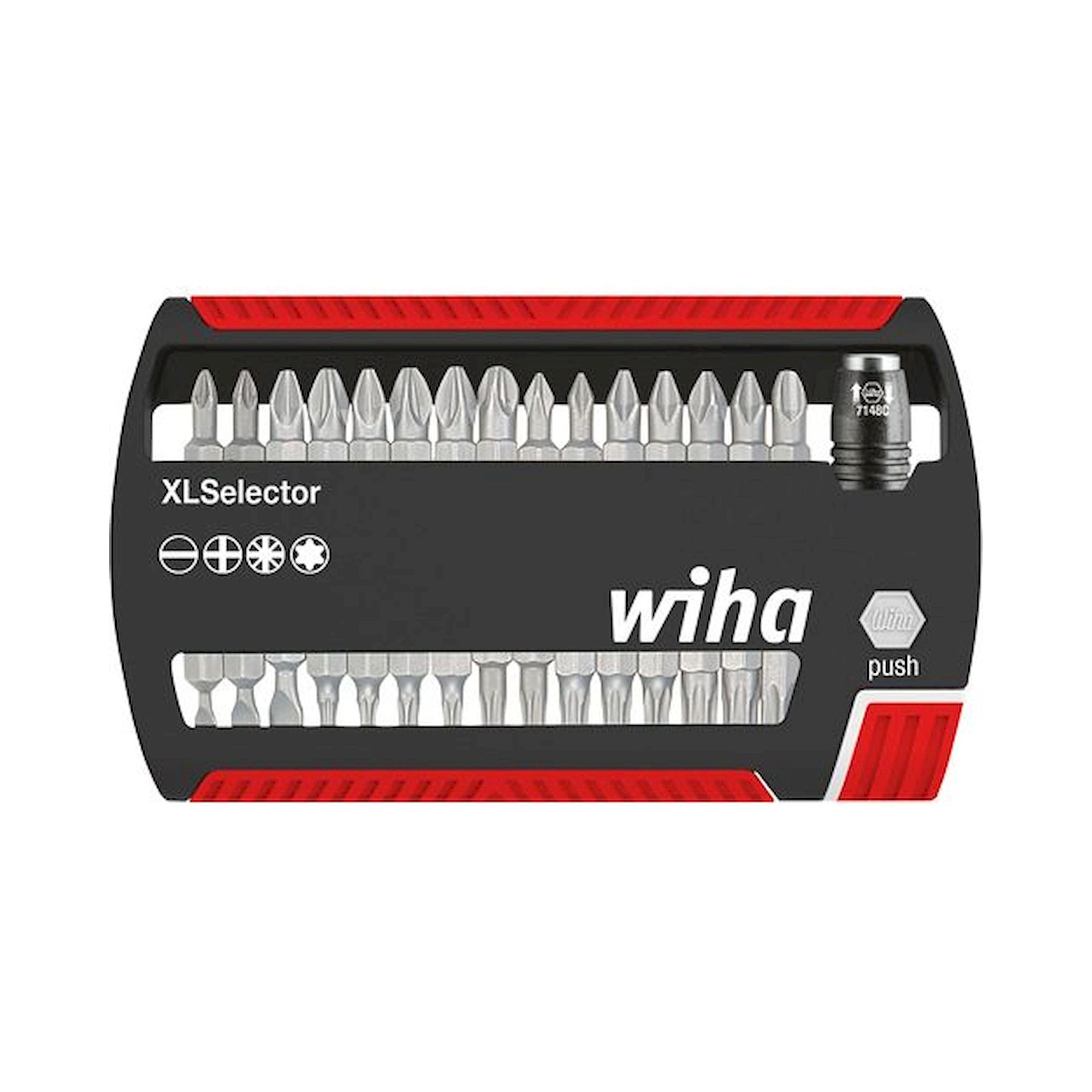 Wiha Bit set XLSelector Standard 25 mm assorted 32-pcs. 1/4" C6,3 (29417)
