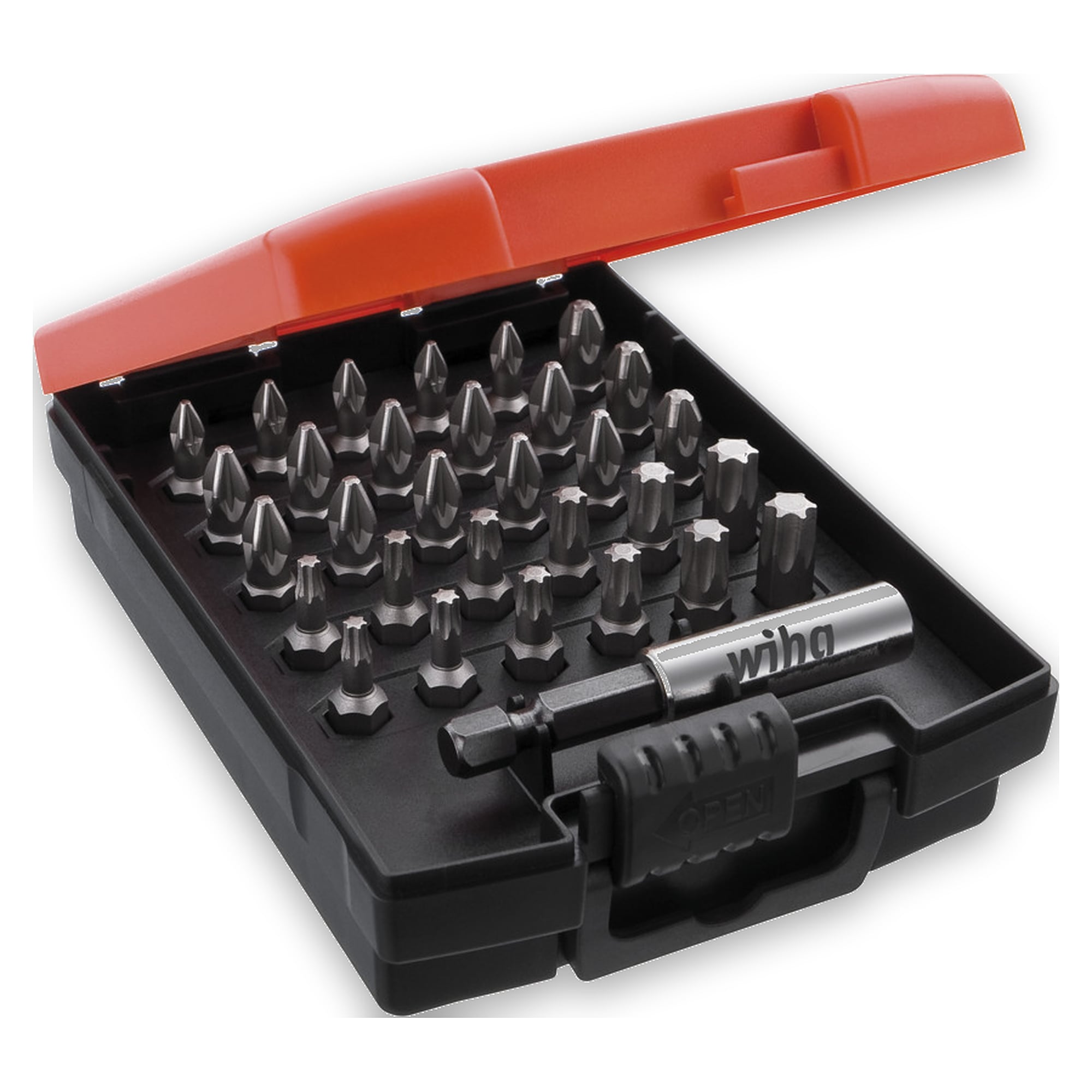 Bit Set Standard 25 mm Pozidriv and TORX 31-pcs. 1/4" C6,3 in box - Wiha 36310