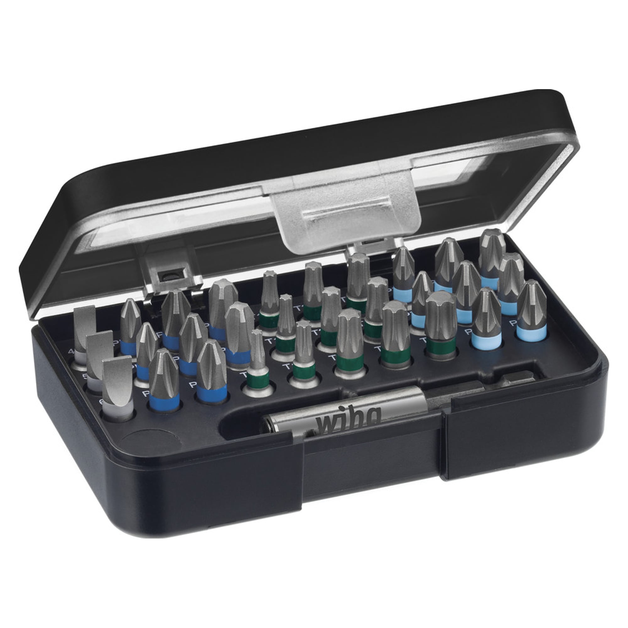Wiha Bit Set Standard 25 mm gemischt 31-tlg. 1/4" C6,3 in Box mit Gürtelclip (41126)