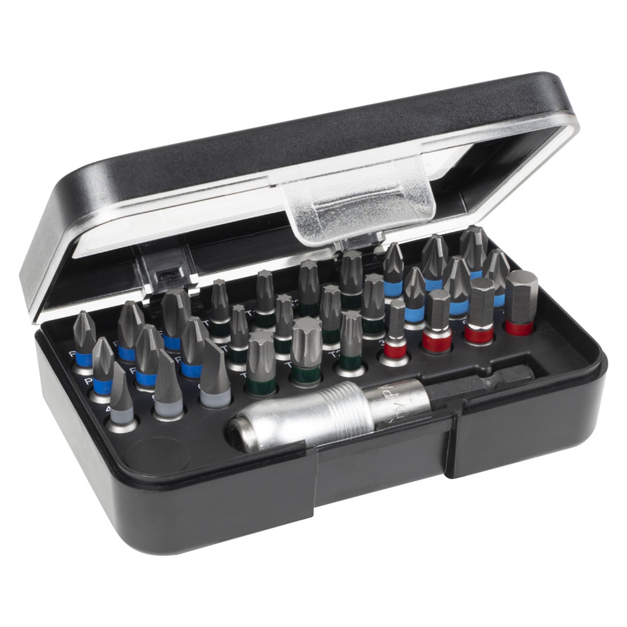 Bit-Set Standard 25 mm gemischt 31-tlg. 1/4" C6,3 in Box mit Gürtelclip - Wiha 41131