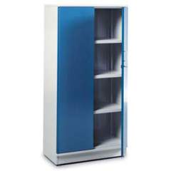 Treston C30707001. Industrieschrank-Kombination 80/160-1, grau, inkl. 3 Regalböden, Türen blau