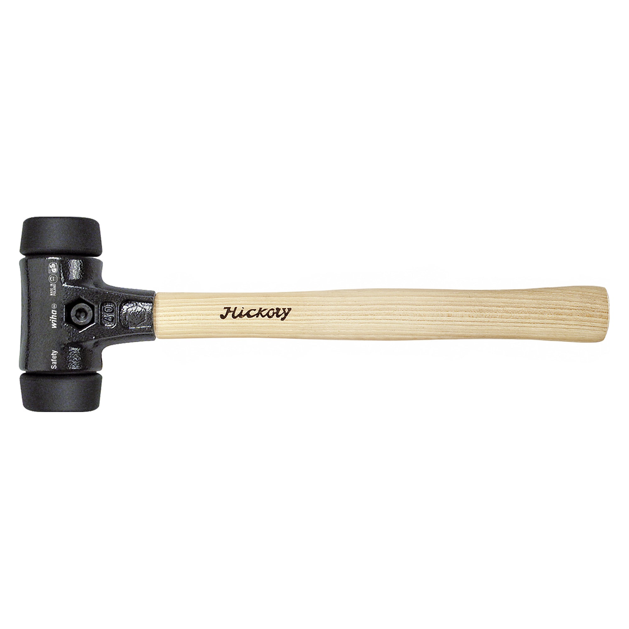 Soft-Faced Hammer Safety Medium Soft/Medium Soft 40 mm Hickory Handle Round Face - Wiha 10140