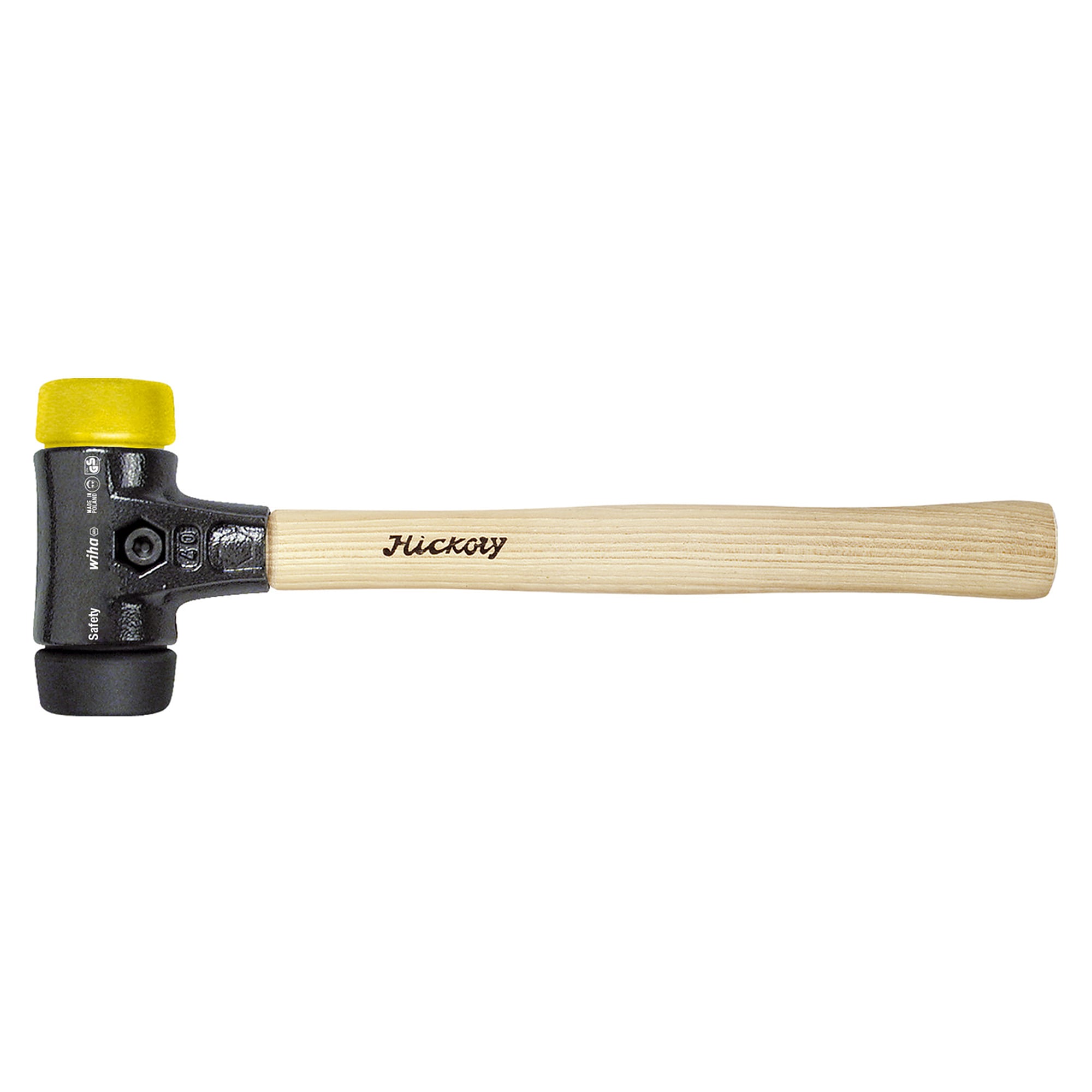 Schonhammer Safety mittelweich/mittelhart 50 mm Hickory-Holzstiel Rund-Schlagkopf - Wiha 10141