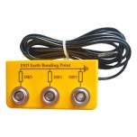 ESD Erdungsbox, gelb, abgewinkelt, ESD / EGB, 2 x DK 10 mm, 1 x BSB 4 mm
