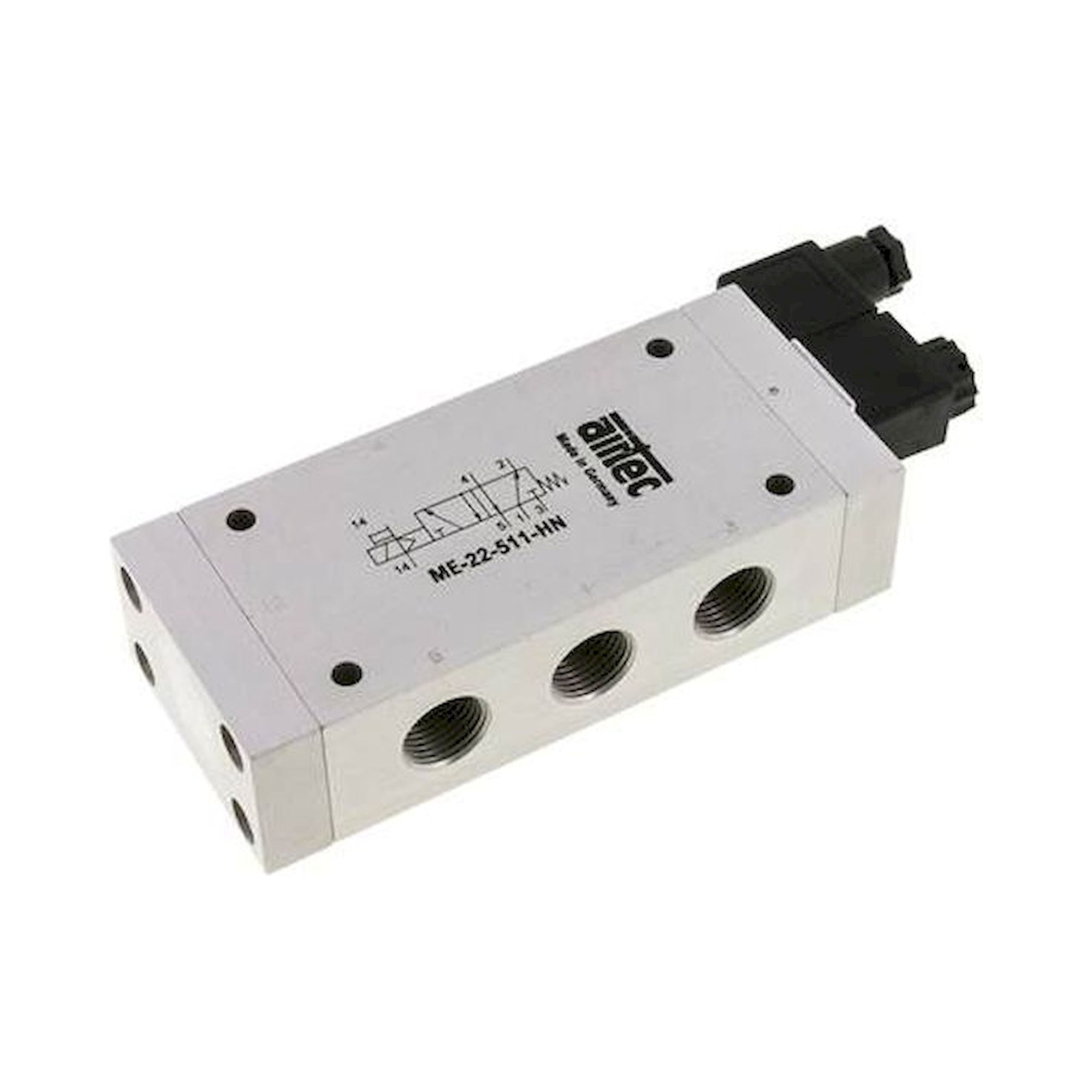 Airtec ME 22511HN 24V=. 5/2-Wege Magnetventil mit Fremdluftanschluss, G 1/2"