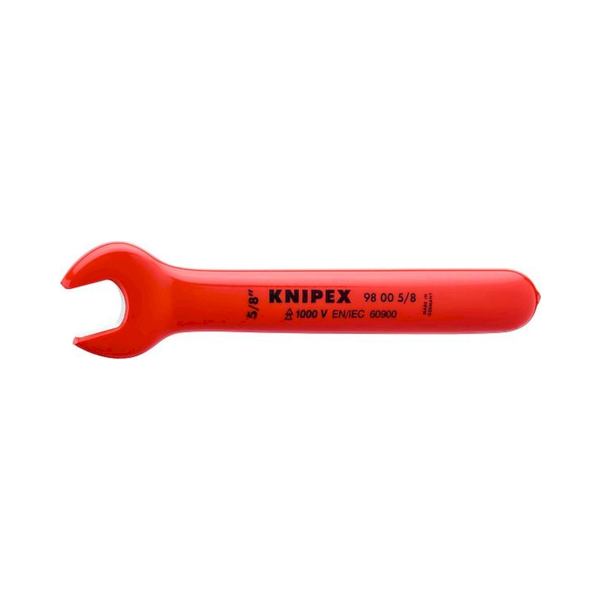 Knipex 98 00 5/8". Maulschlüssel, verchromt, Maulstellung 15°, Schlüsselweite 5/8", 165,1 mm