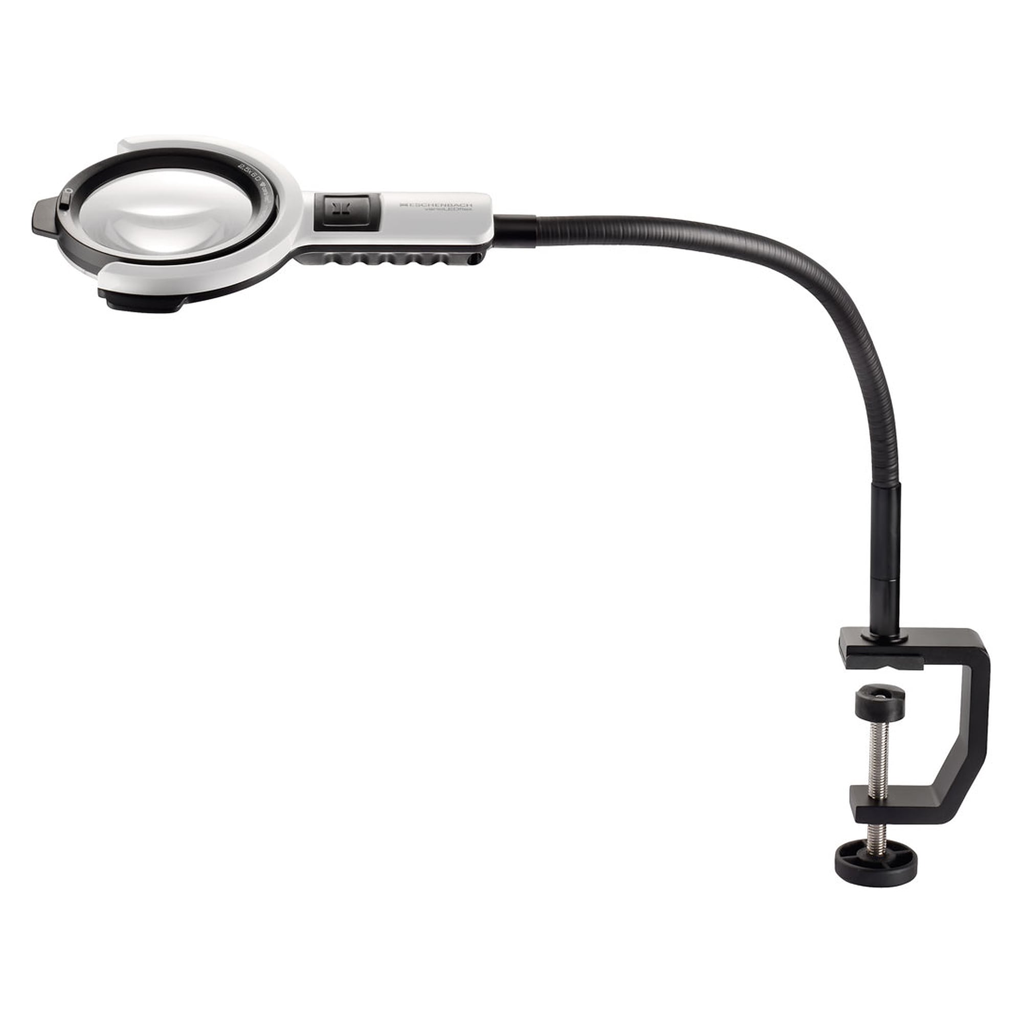 Flexible LED-Lupenleuchte 6,0 Dioptrien, 2,5x Vergrößerung, Armlänge 350 mm - Bernstein 9-115