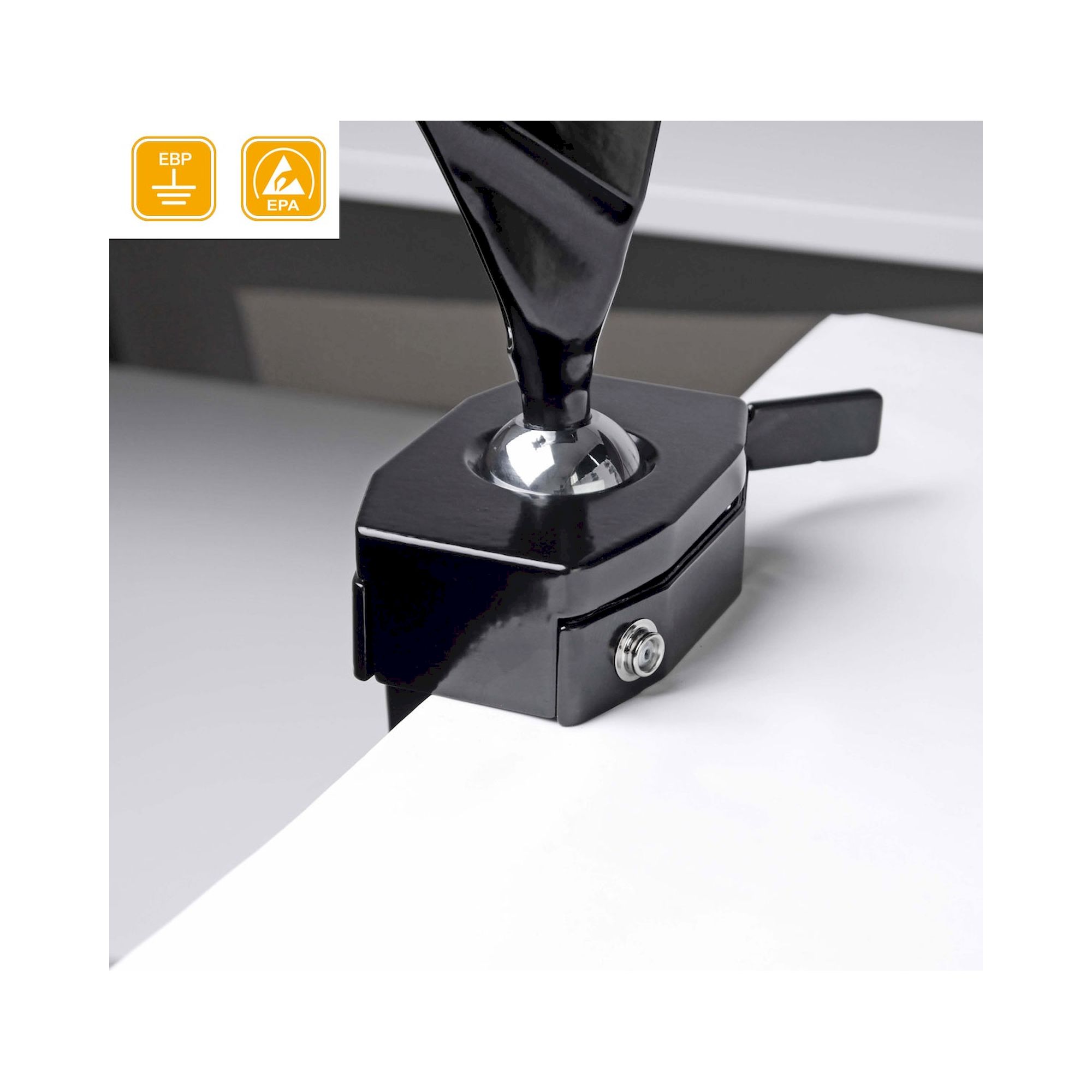 Bernstein 9-205-ESD-SET1. ESD ball joint vice (clamping) dissipative + earth bonding point + cable
