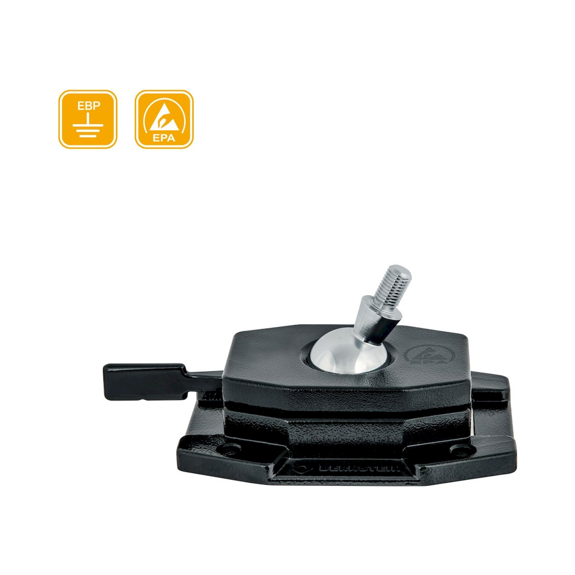 Bernstein 9-261-ESD-SET1. ESD Kugelgelenk-Halter (Aufschrauben) ableitfähig + Stecker + Erdungsleitung