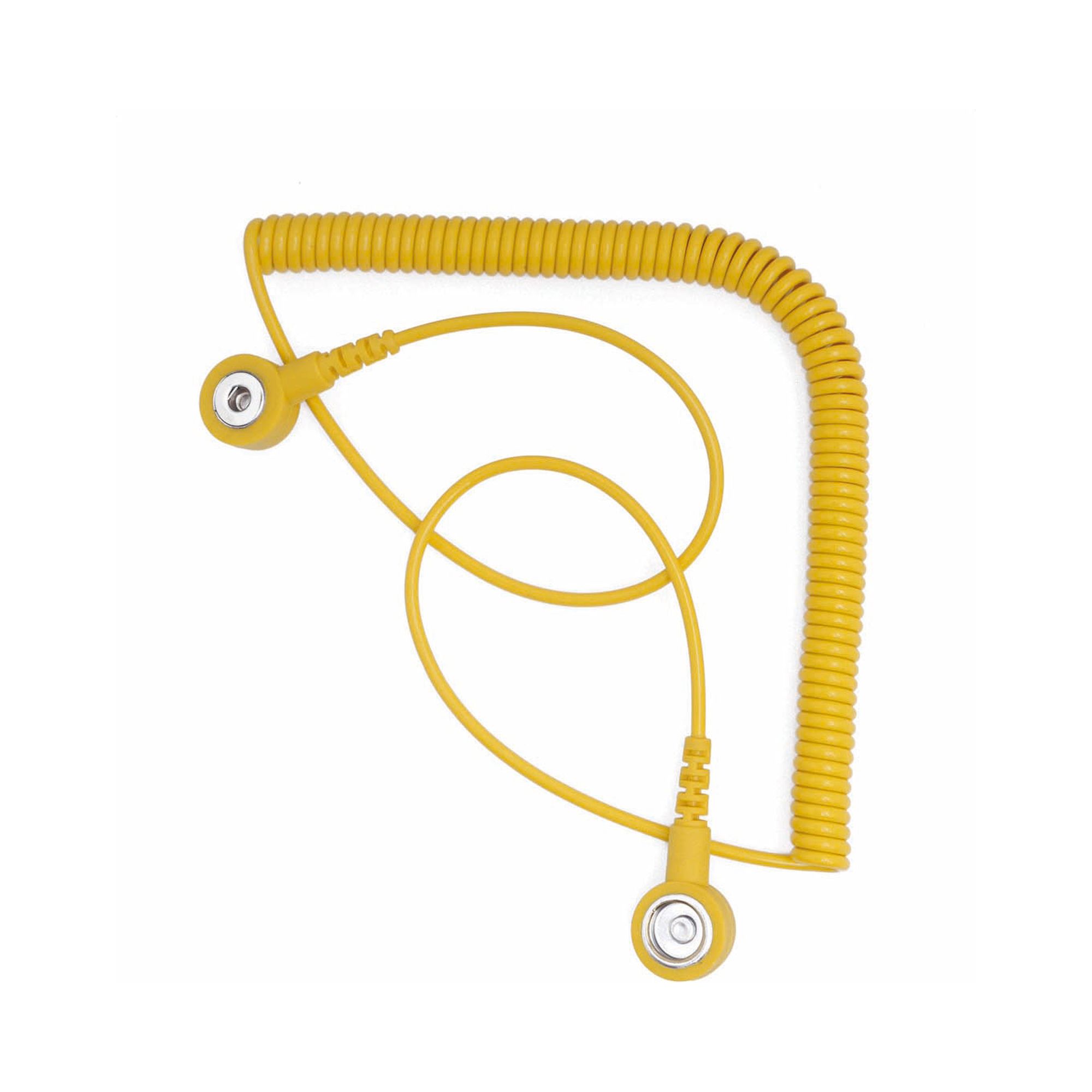 Bernstein 9-341-2. ESD spiral cord for bracelet length 2.4 m yellow