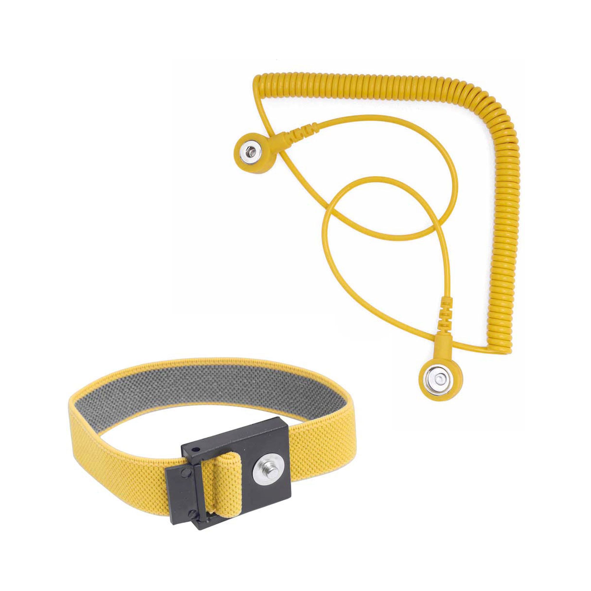 Bernstein 9-341. ESD contact bracelet with spiral cord length 2.4m, yellow